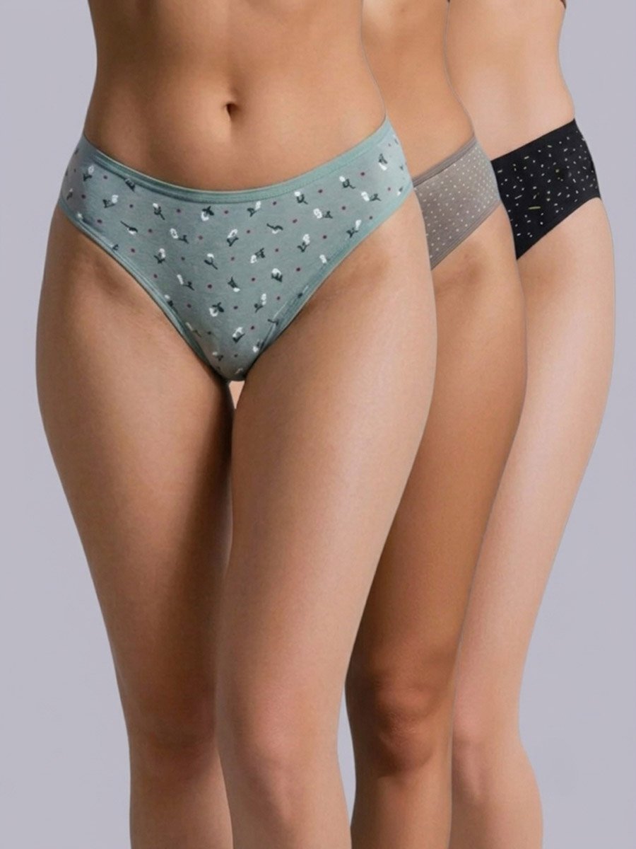 Pack of 3 - Cotton Ditsy Print Hipster Briefs