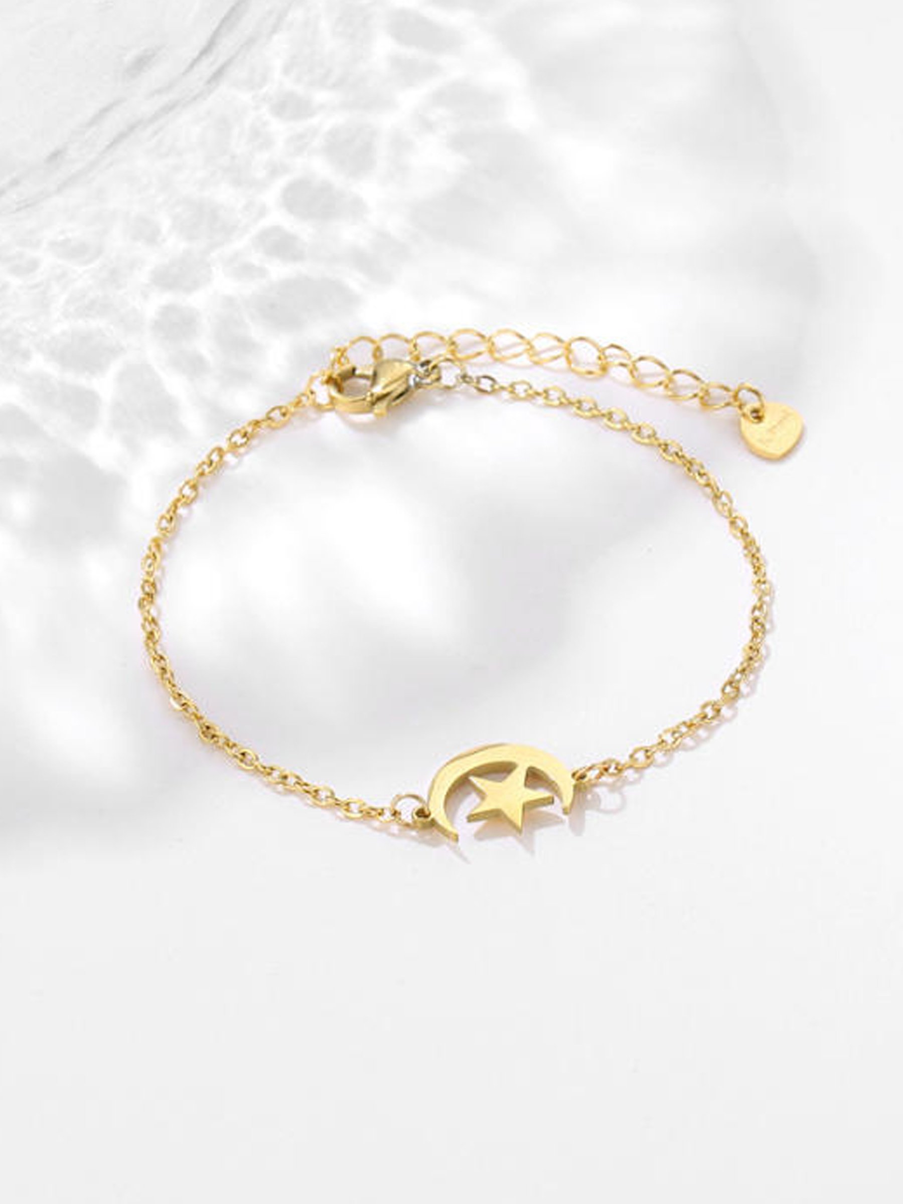 Gold Crescent Star Bracelet