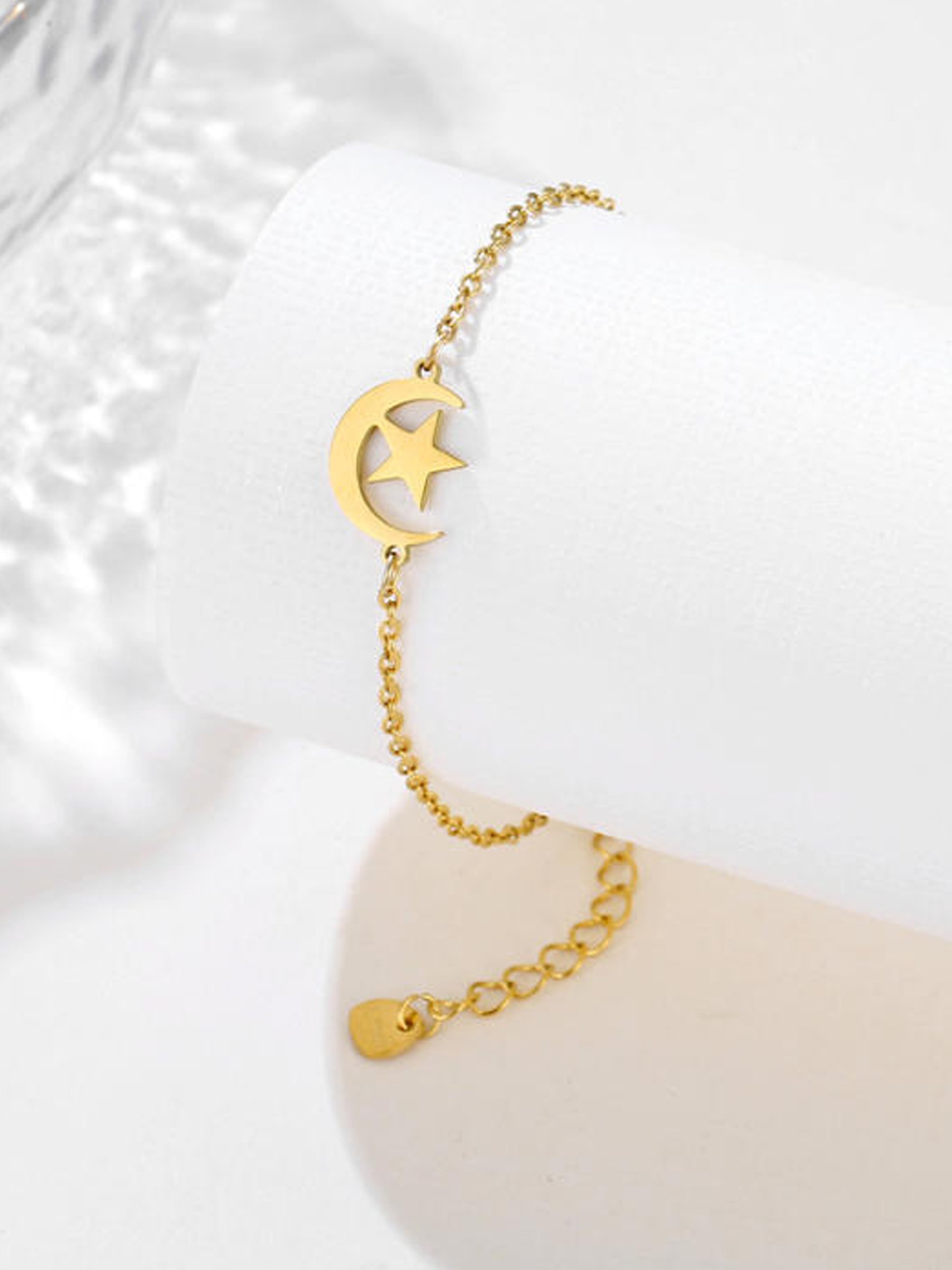 Gold Crescent Star Bracelet