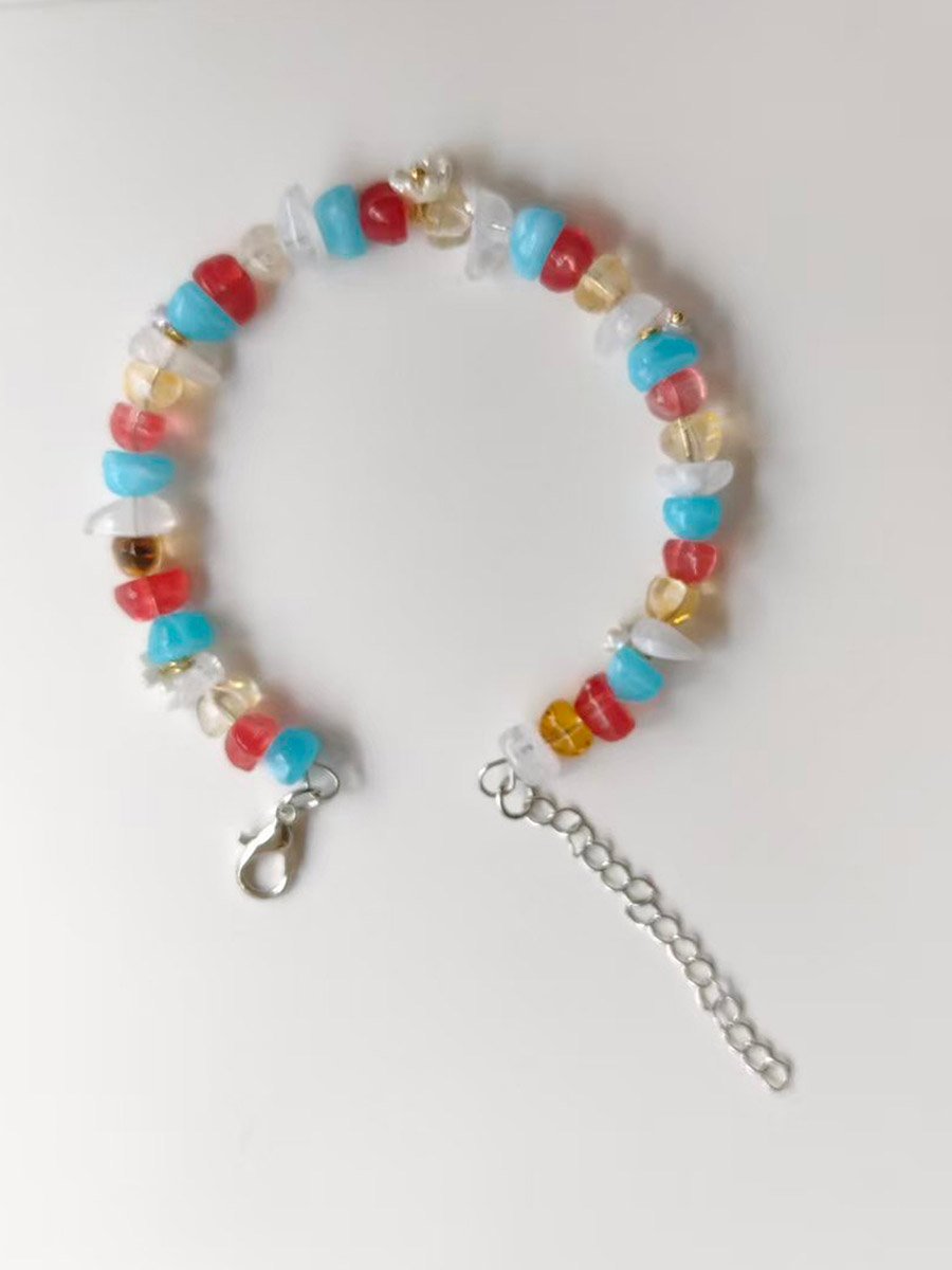 Gemstone and Floral Beaded Bracelet