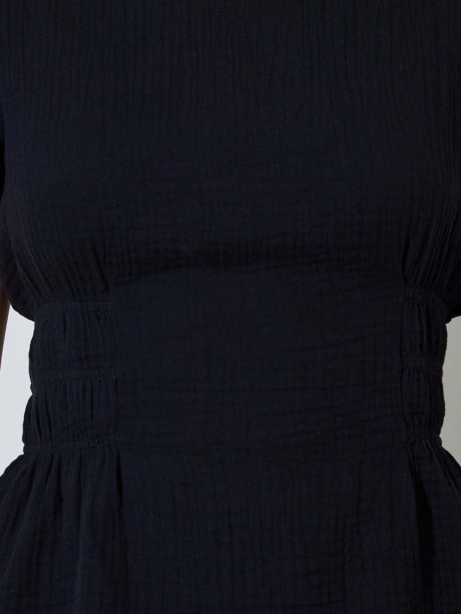 Black Flutter Sleeve Casual Blouse
