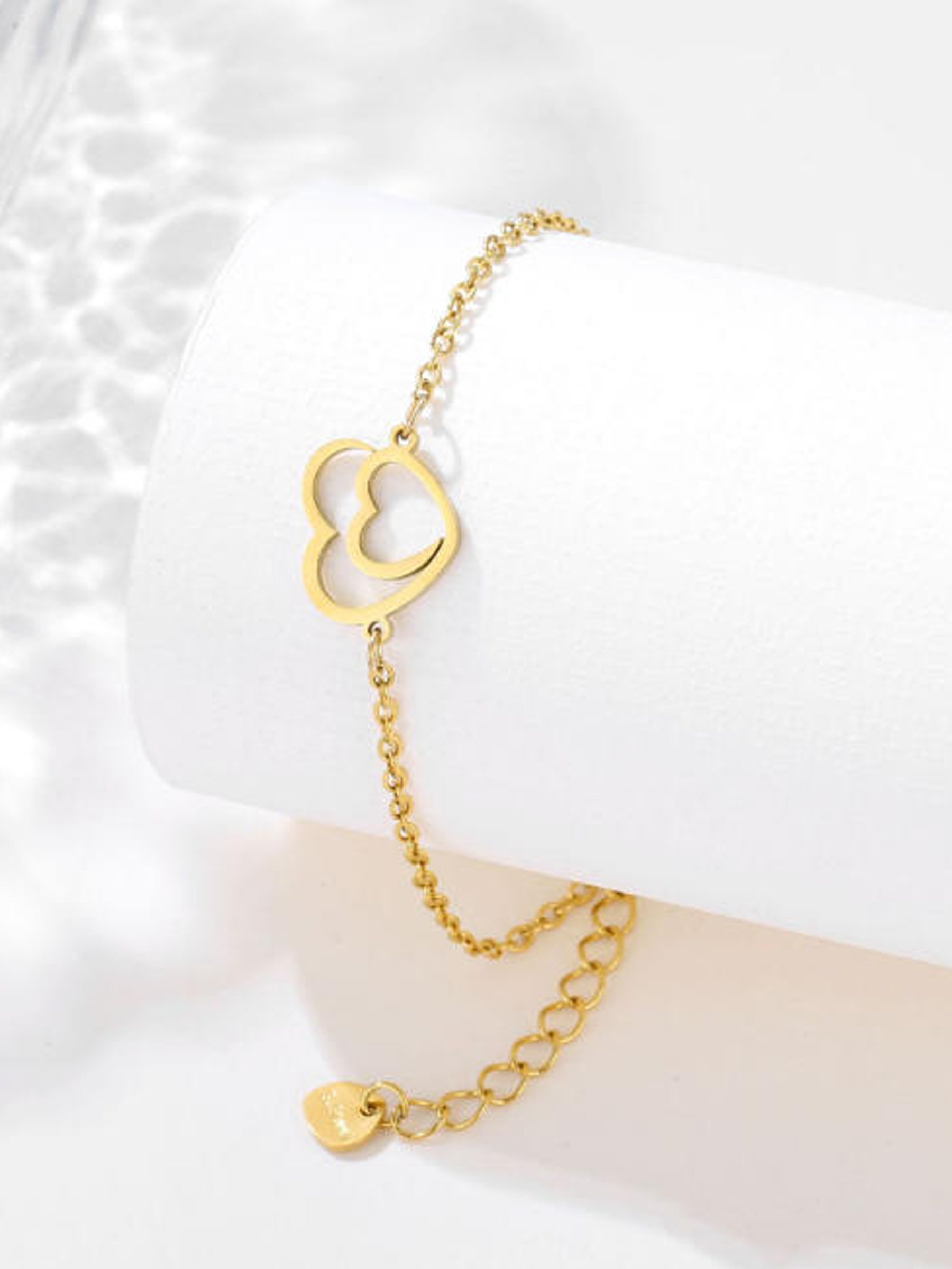 Gold Heart Charm Bracelet