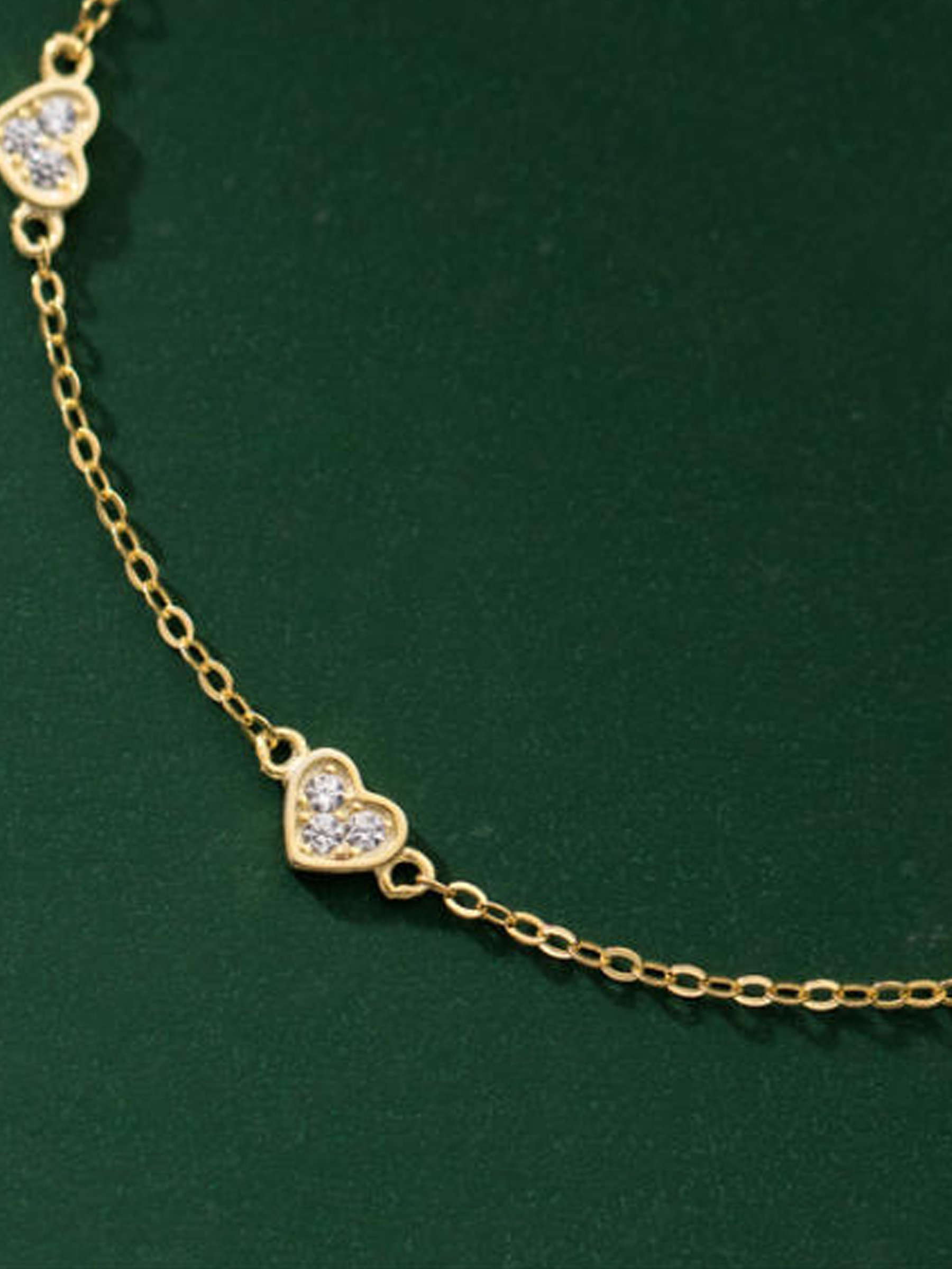 Gold Heart Charm Bracelet