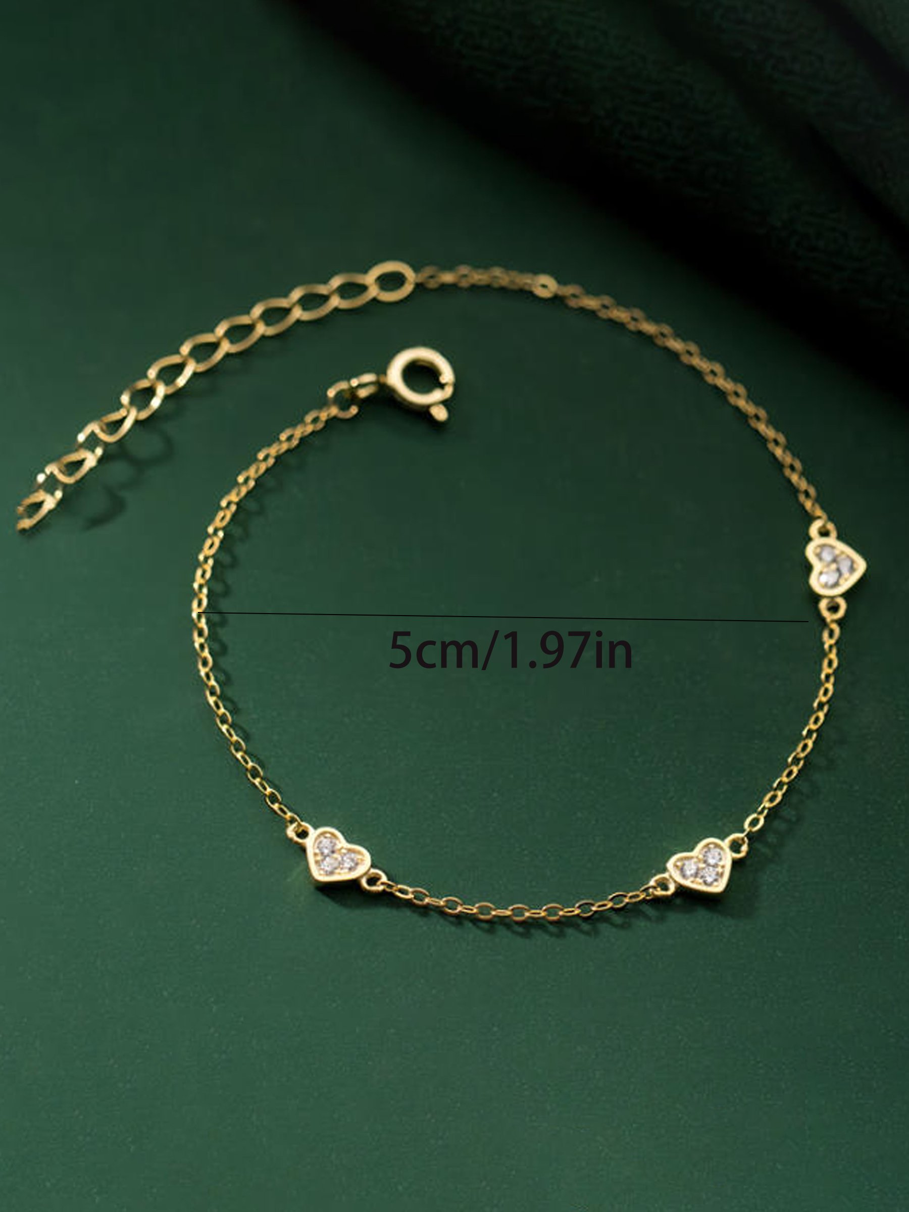 Gold Heart Charm Bracelet