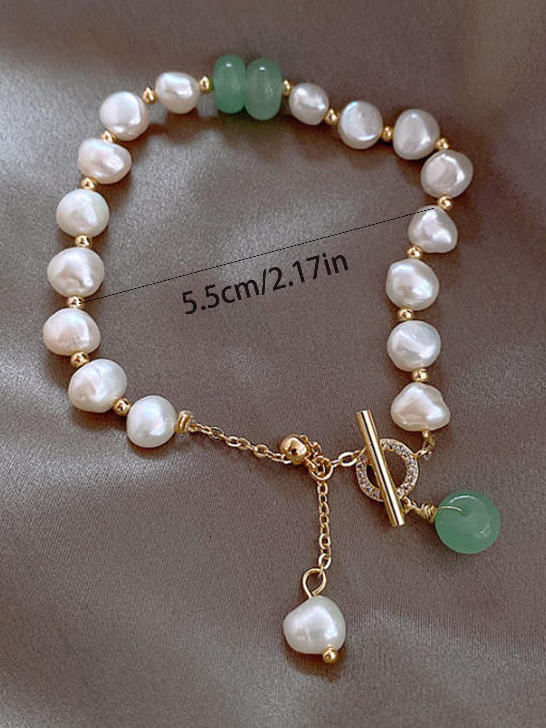 Pearl and Jade Beaded Bracelet