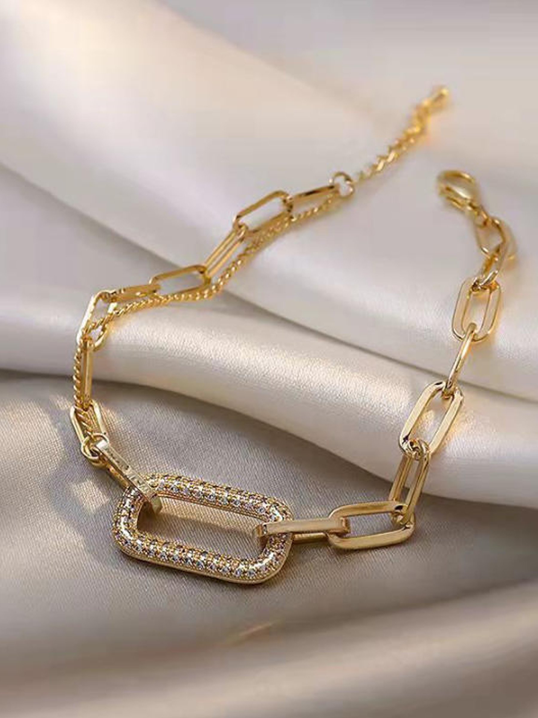 Gold Embellished Link Bracelet