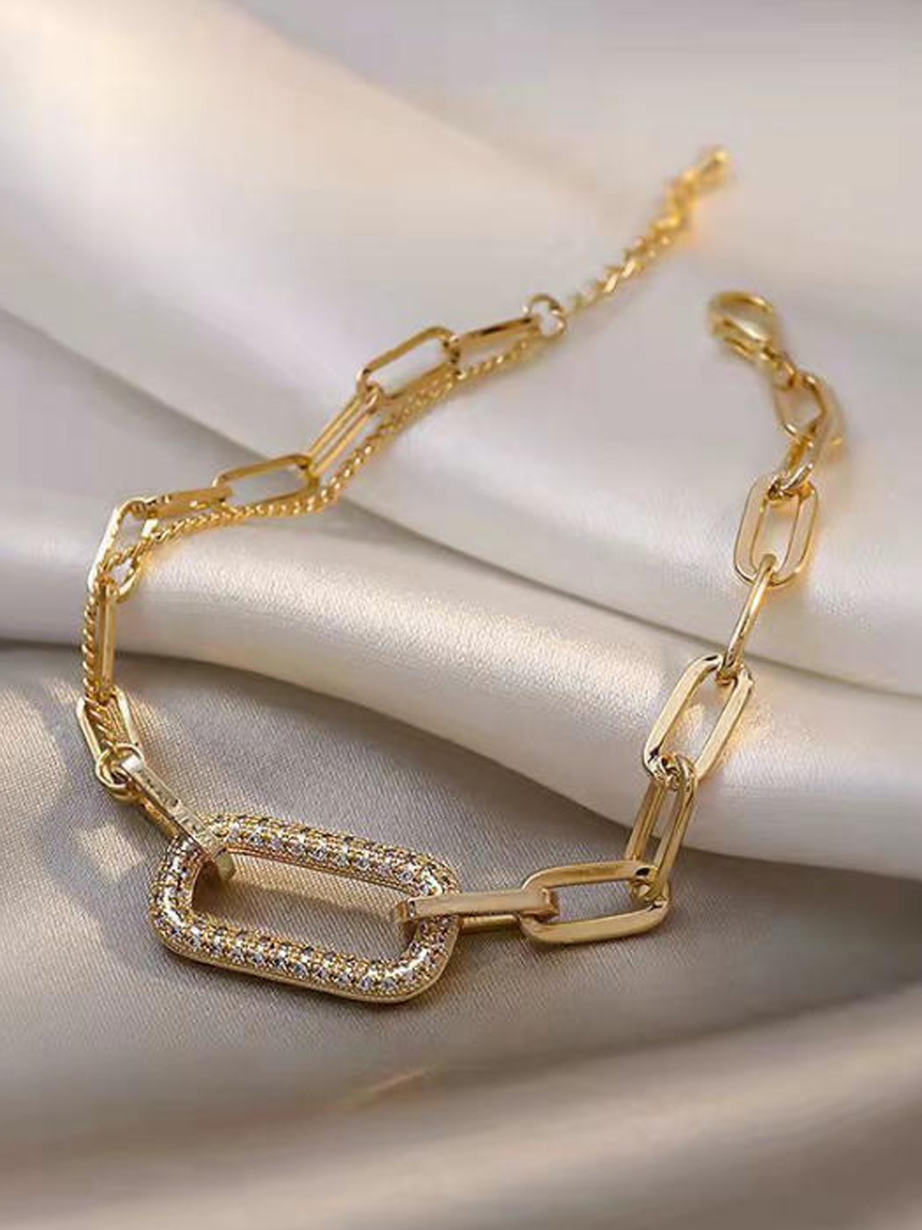 Gold Embellished Link Bracelet
