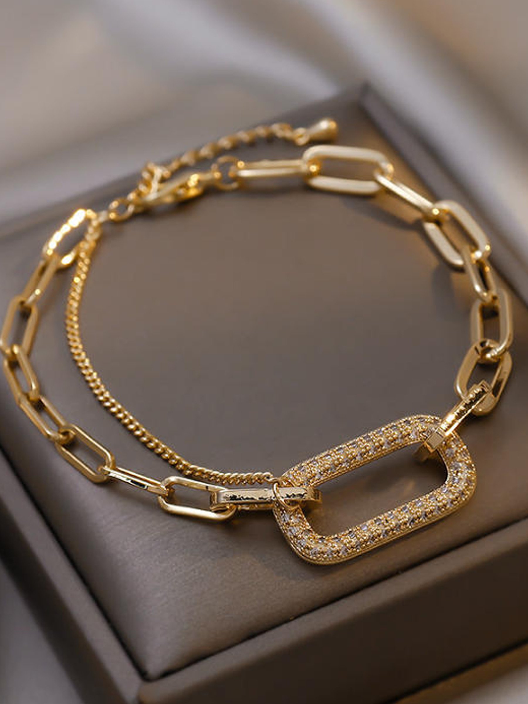 Gold Embellished Link Bracelet