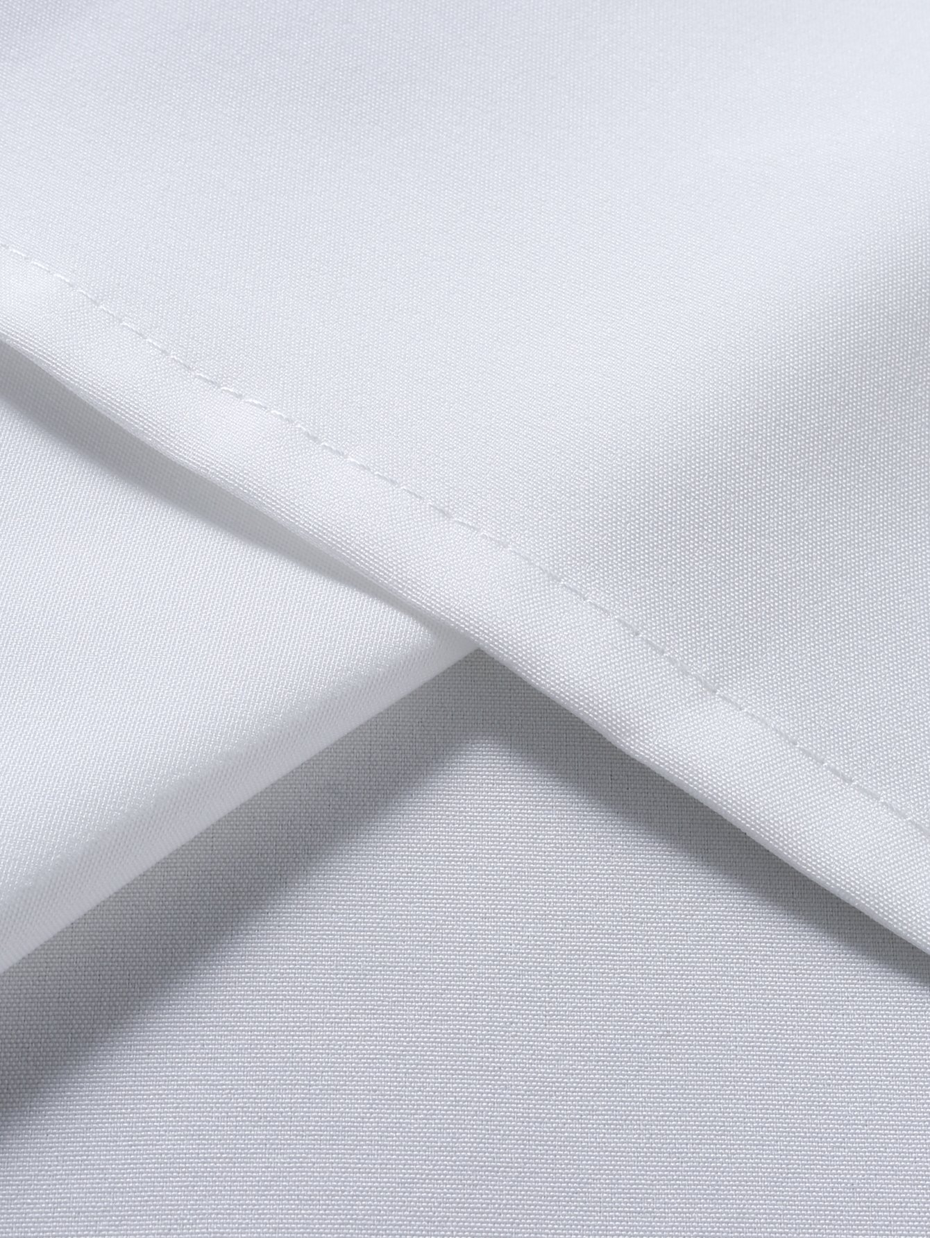 Men White Pleated Short Sleeve Shirt