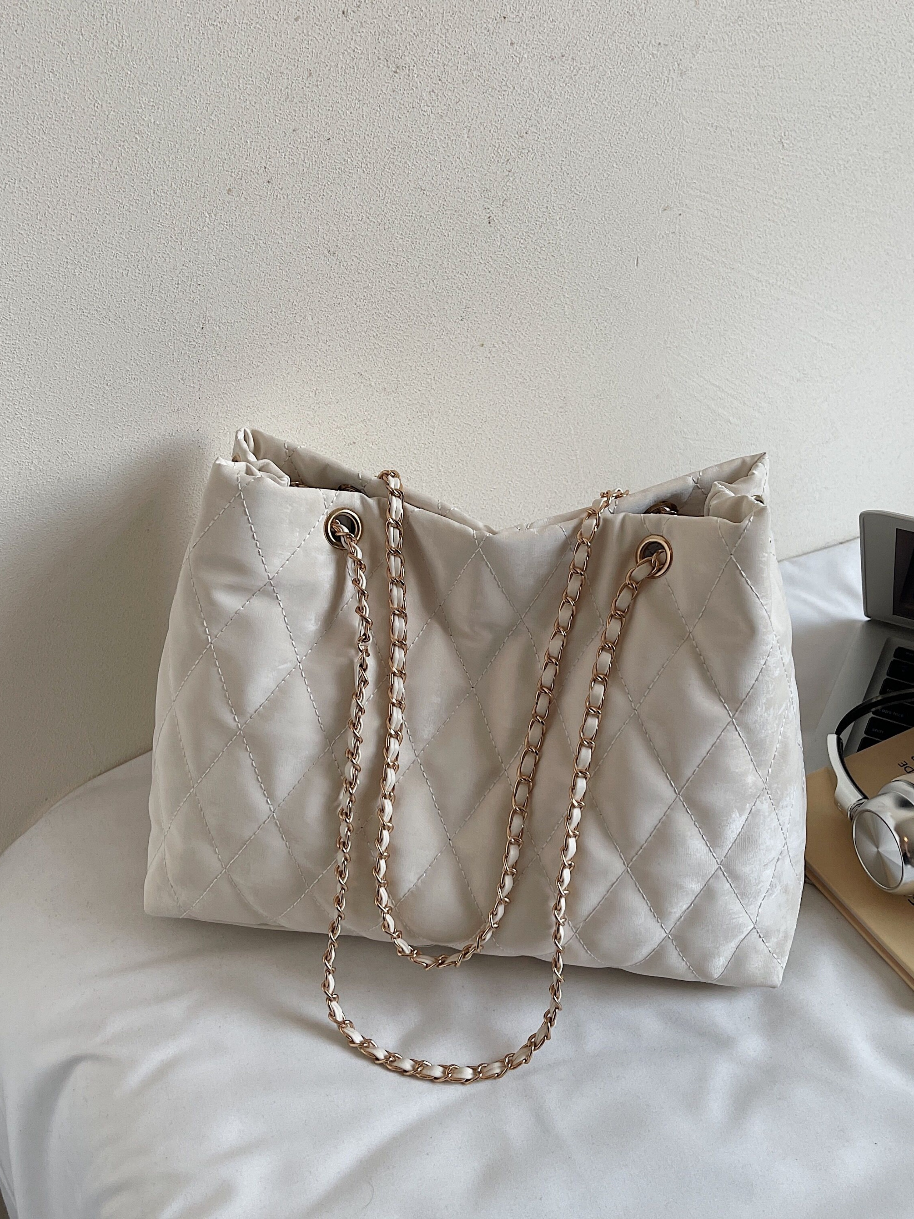White Quilted Shoulder Bag