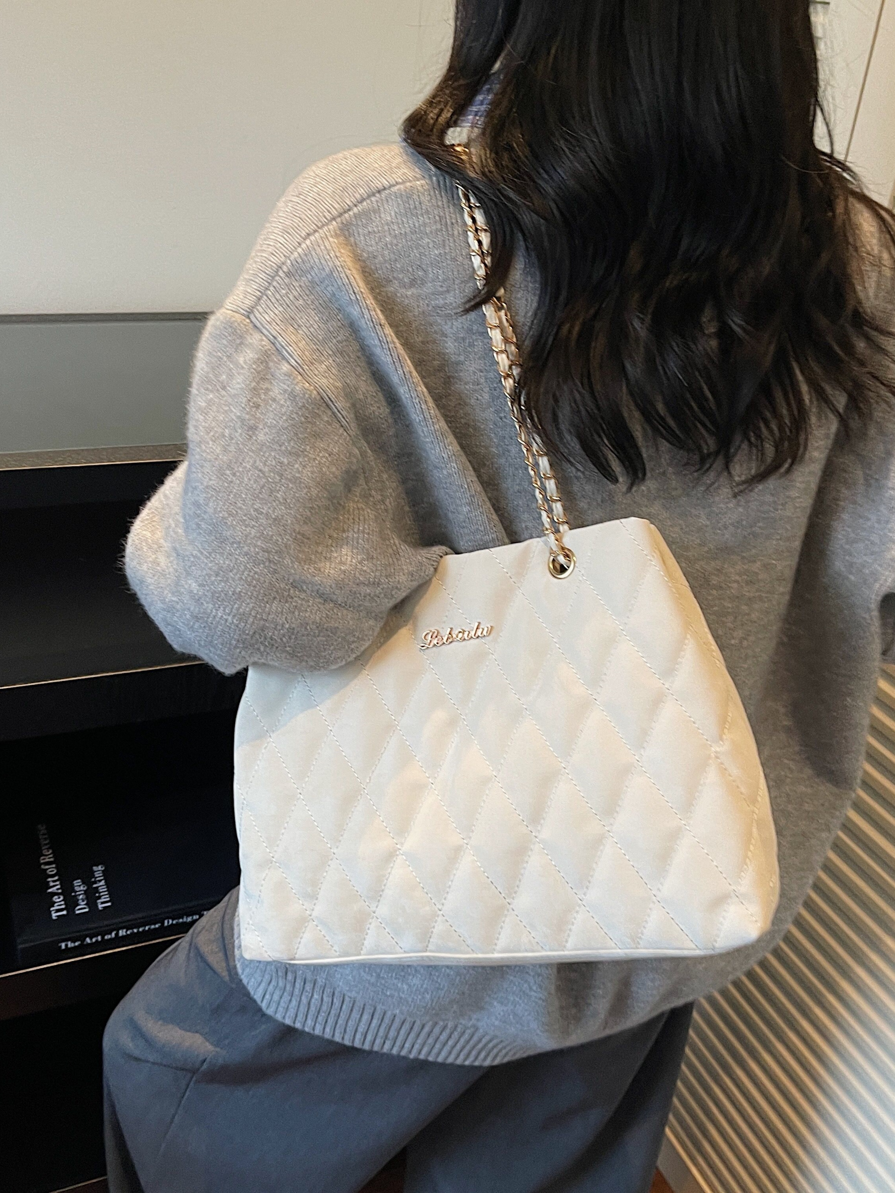 White Quilted Shoulder Bag
