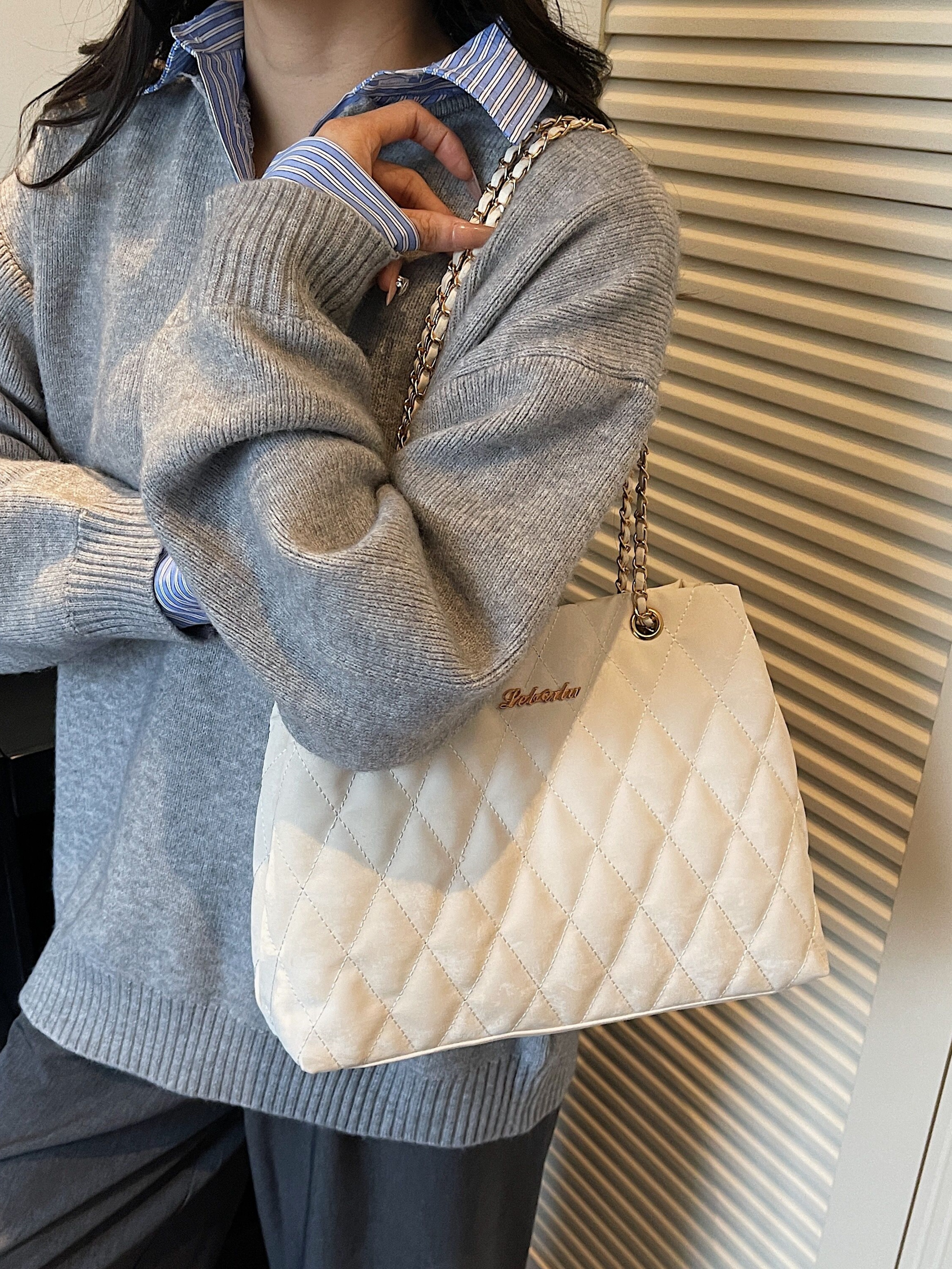 White Quilted Shoulder Bag