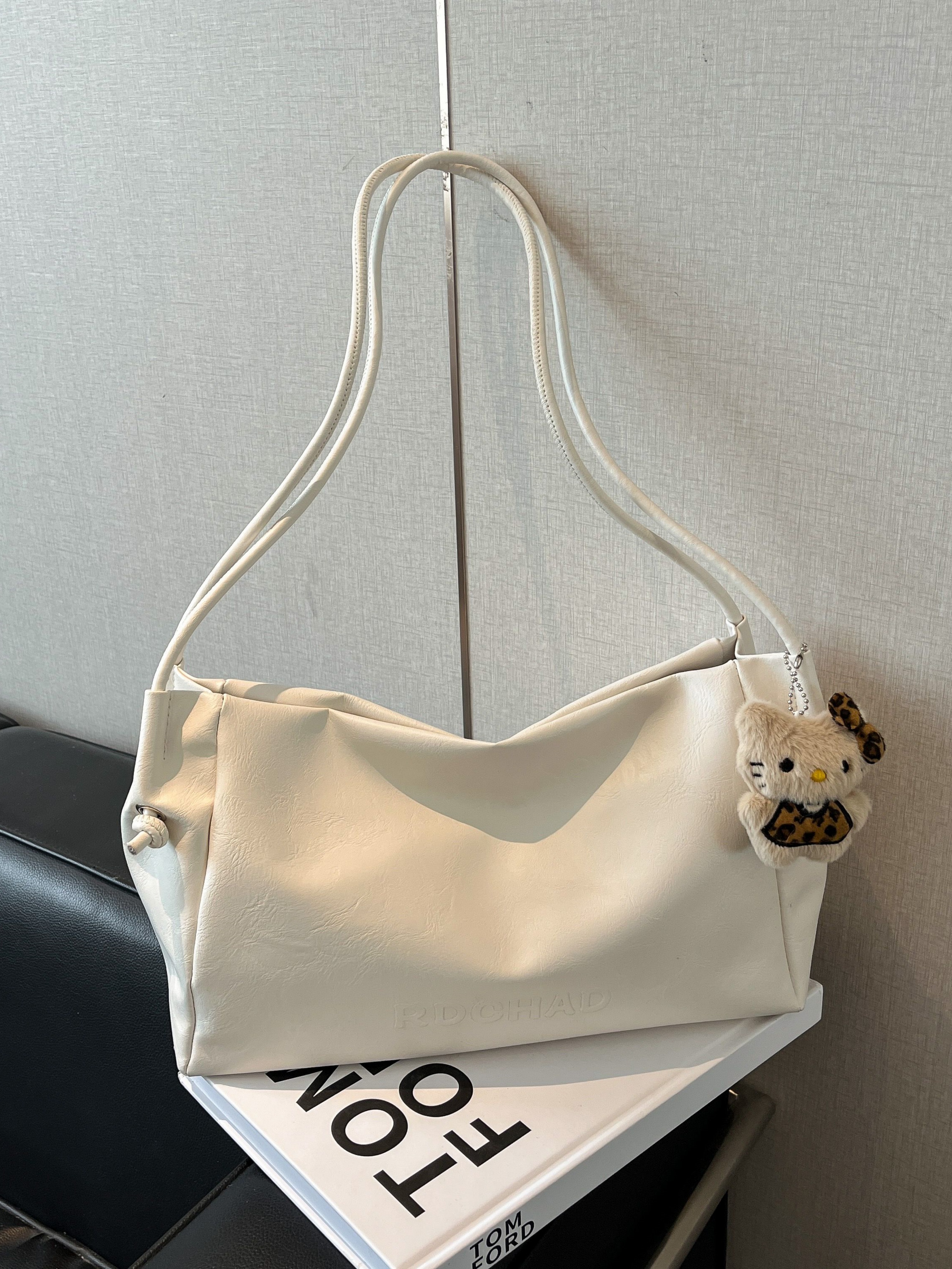 White Faux Leather Shoulder Bag