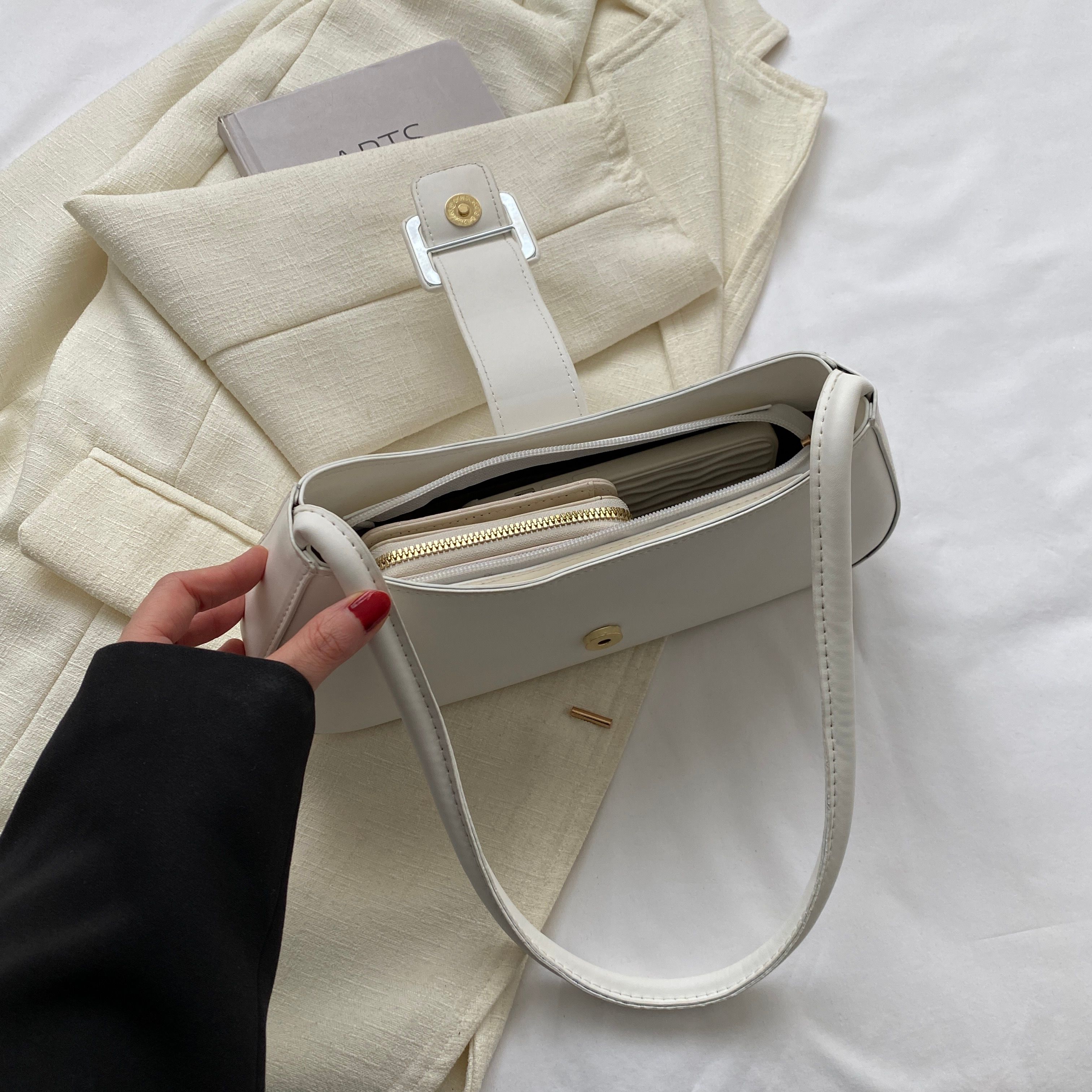 Buckle Flap Detail Shoulder Bag