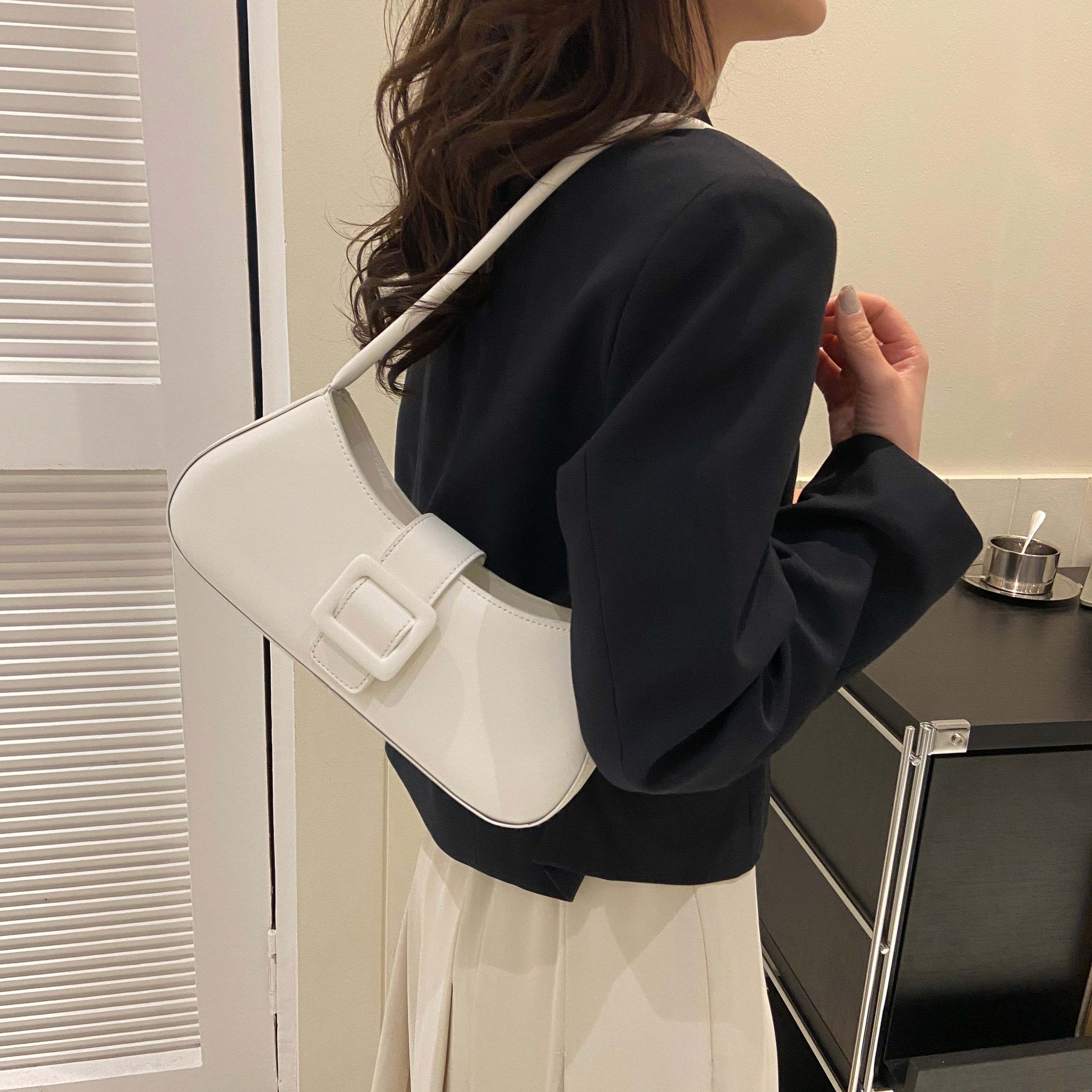 Buckle Flap Detail Shoulder Bag