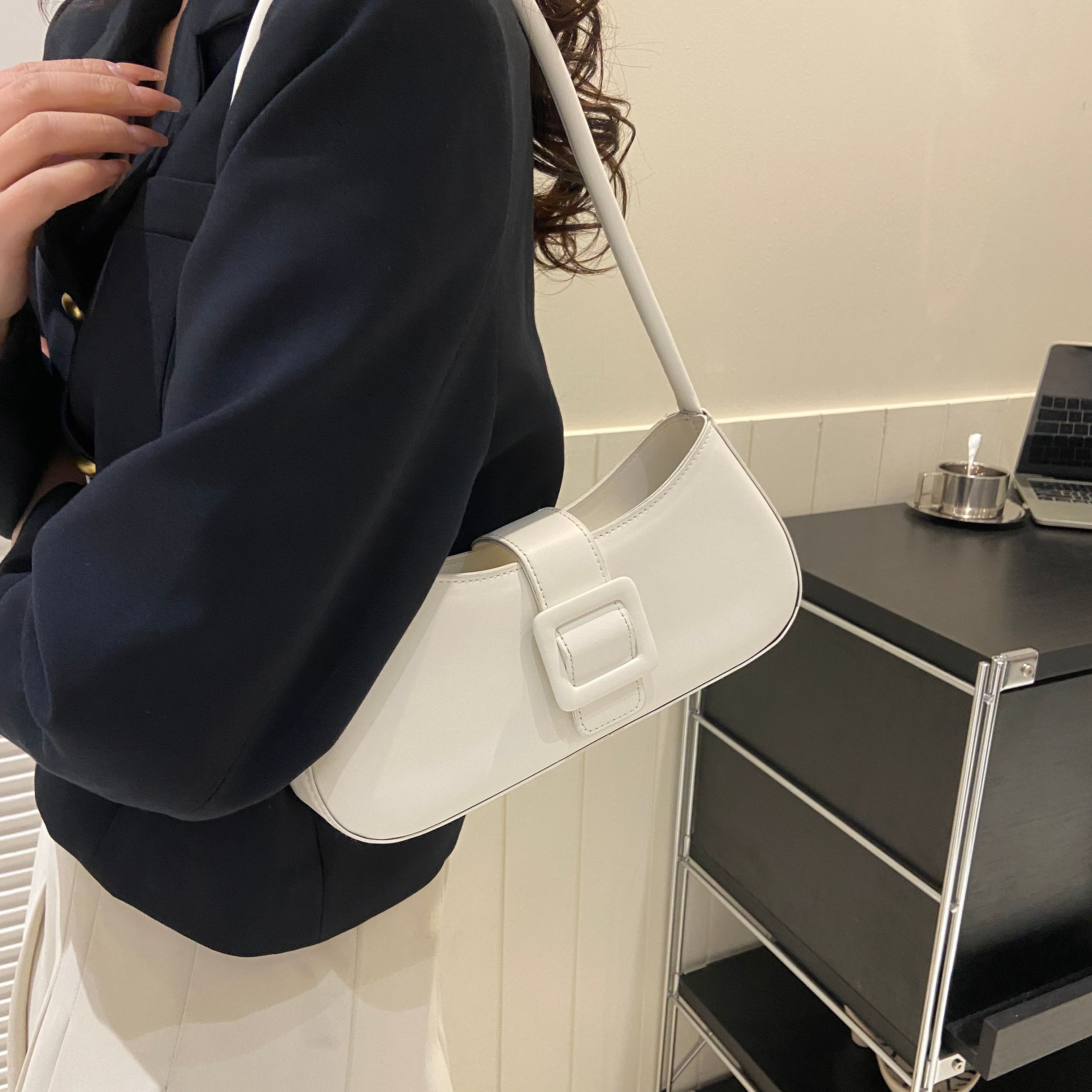 Buckle Flap Detail Shoulder Bag