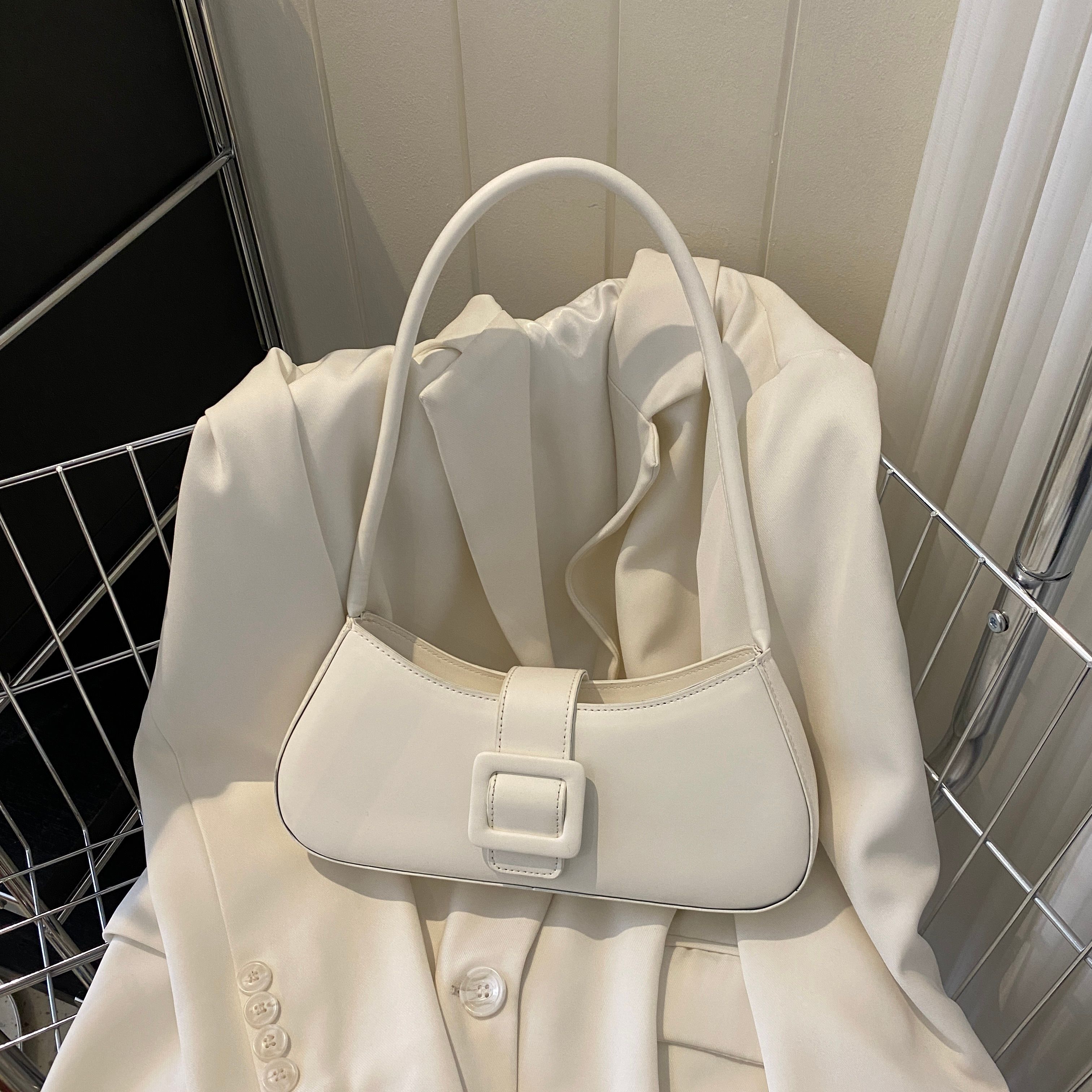 Buckle Flap Detail Shoulder Bag