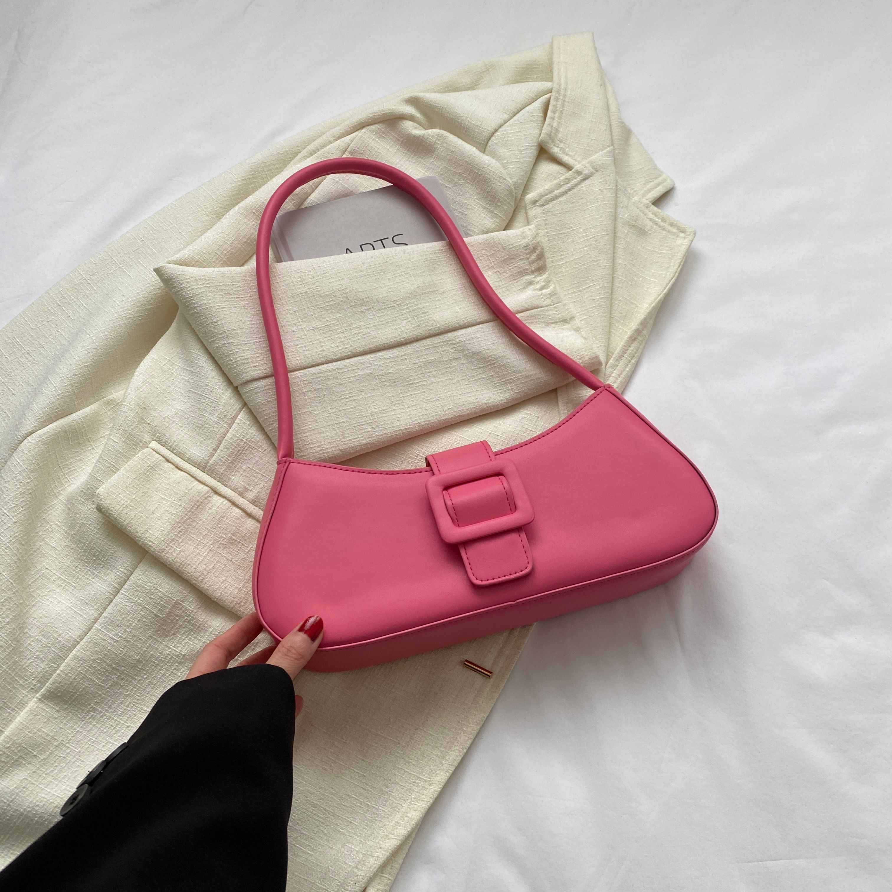 Buckle Flap Detail Shoulder Bag
