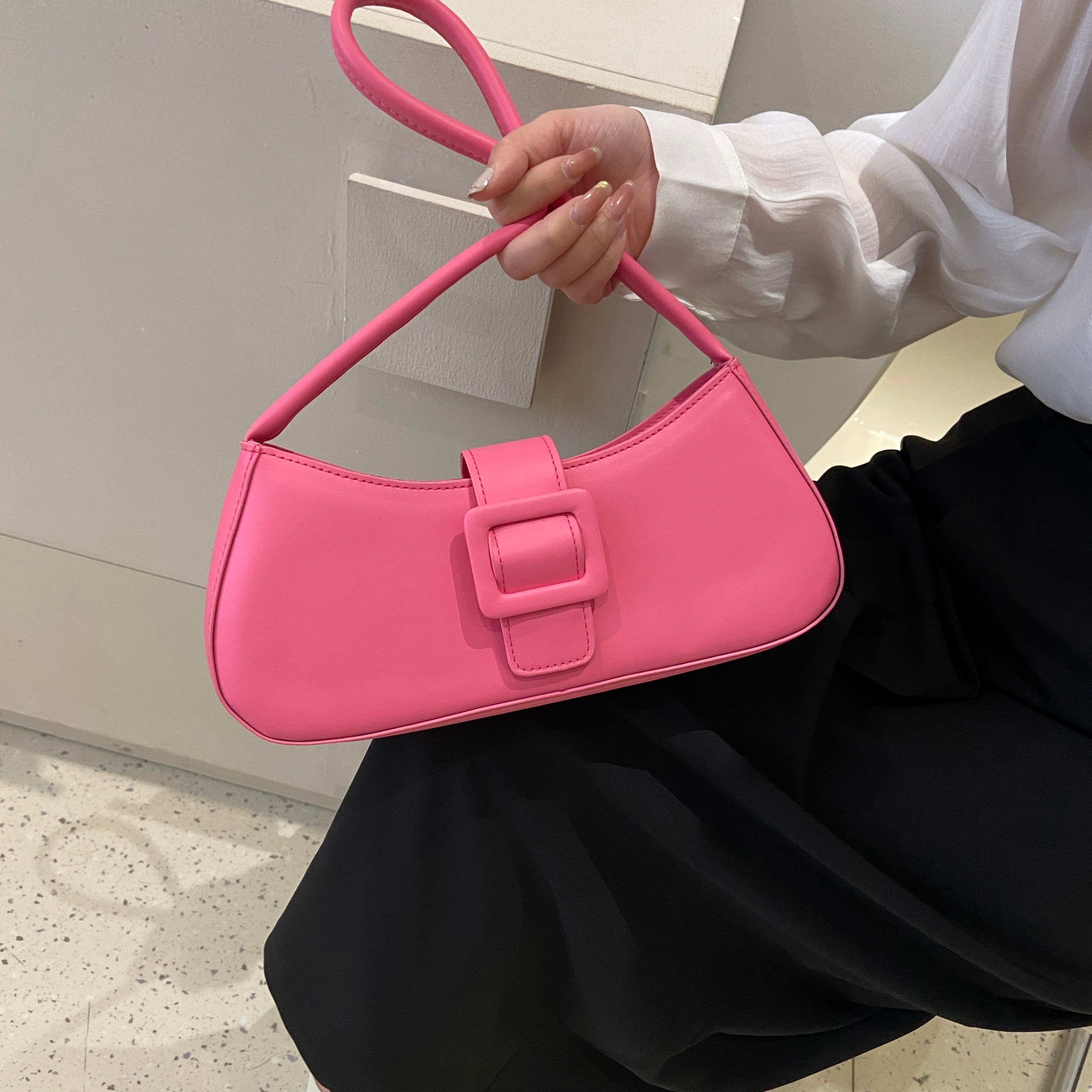 Buckle Flap Detail Shoulder Bag