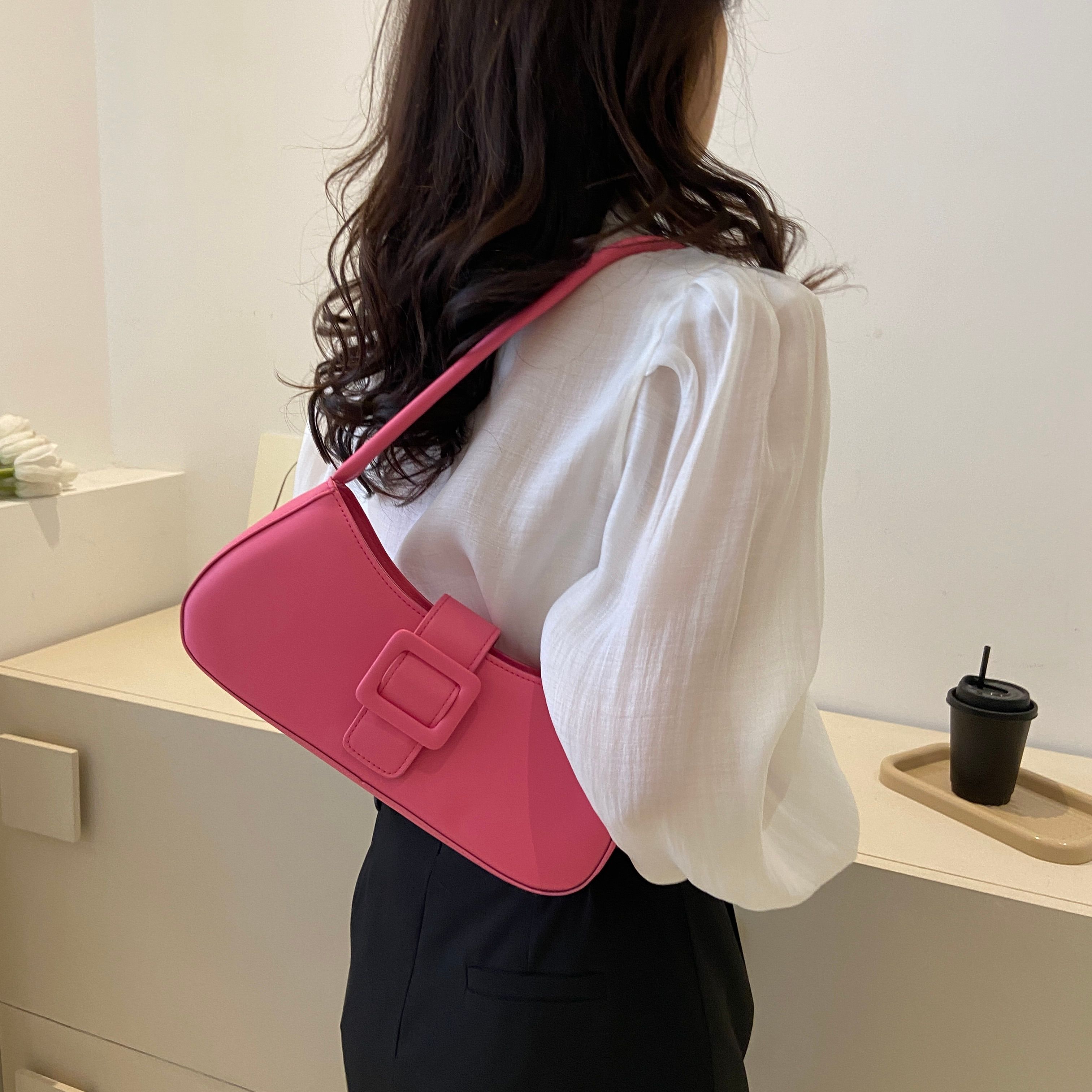 Buckle Flap Detail Shoulder Bag