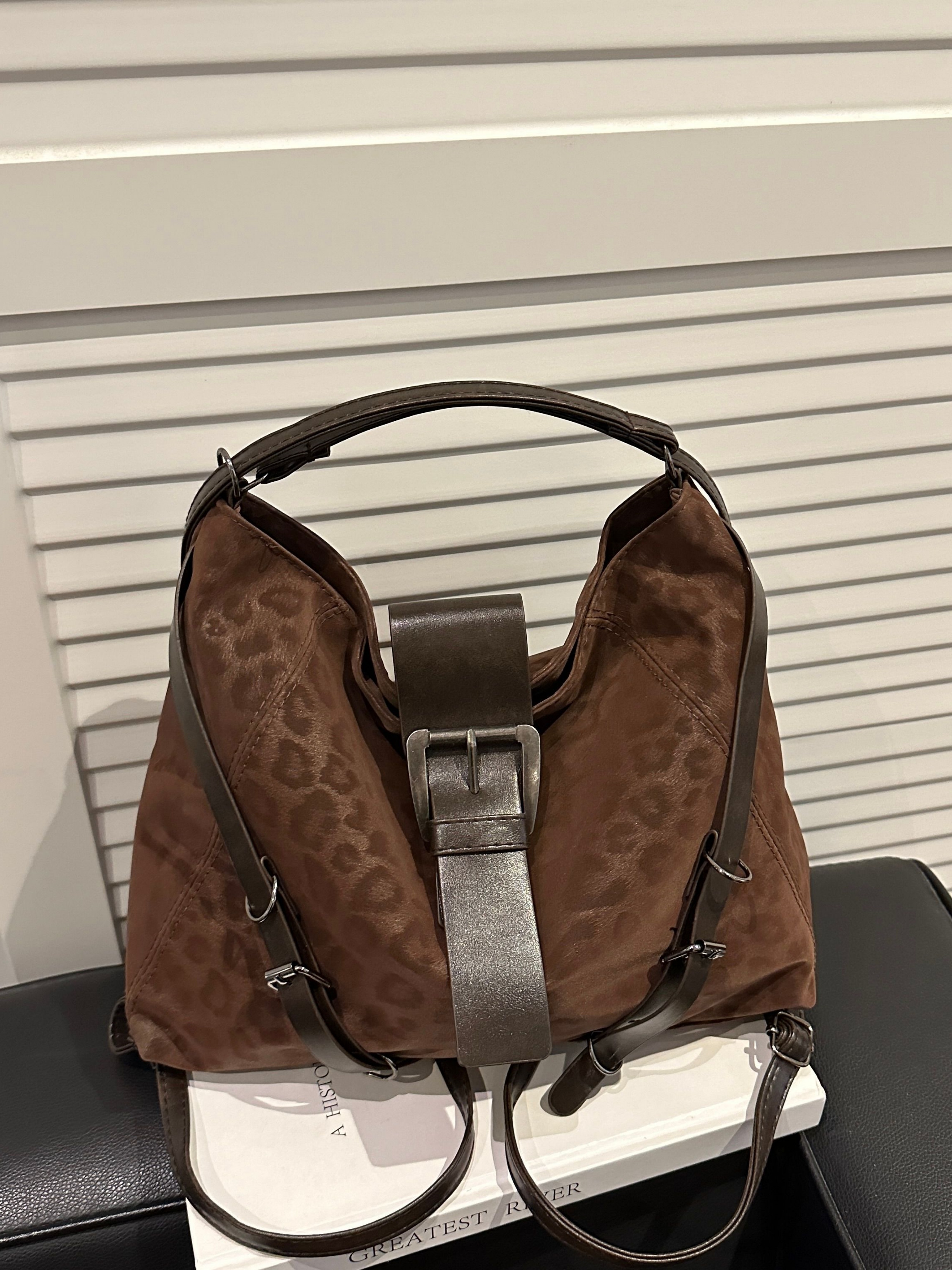 Brown Leopard Print Shoulder Bag