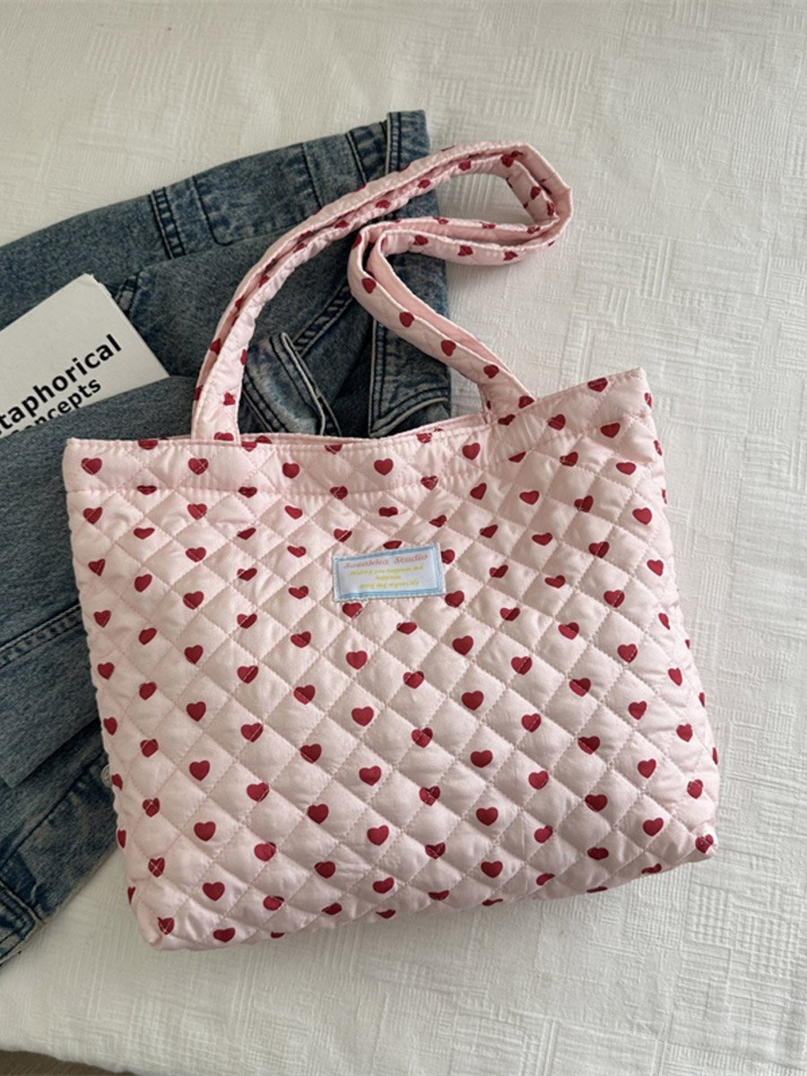 Red Gingham Quilted Shoulder Bag