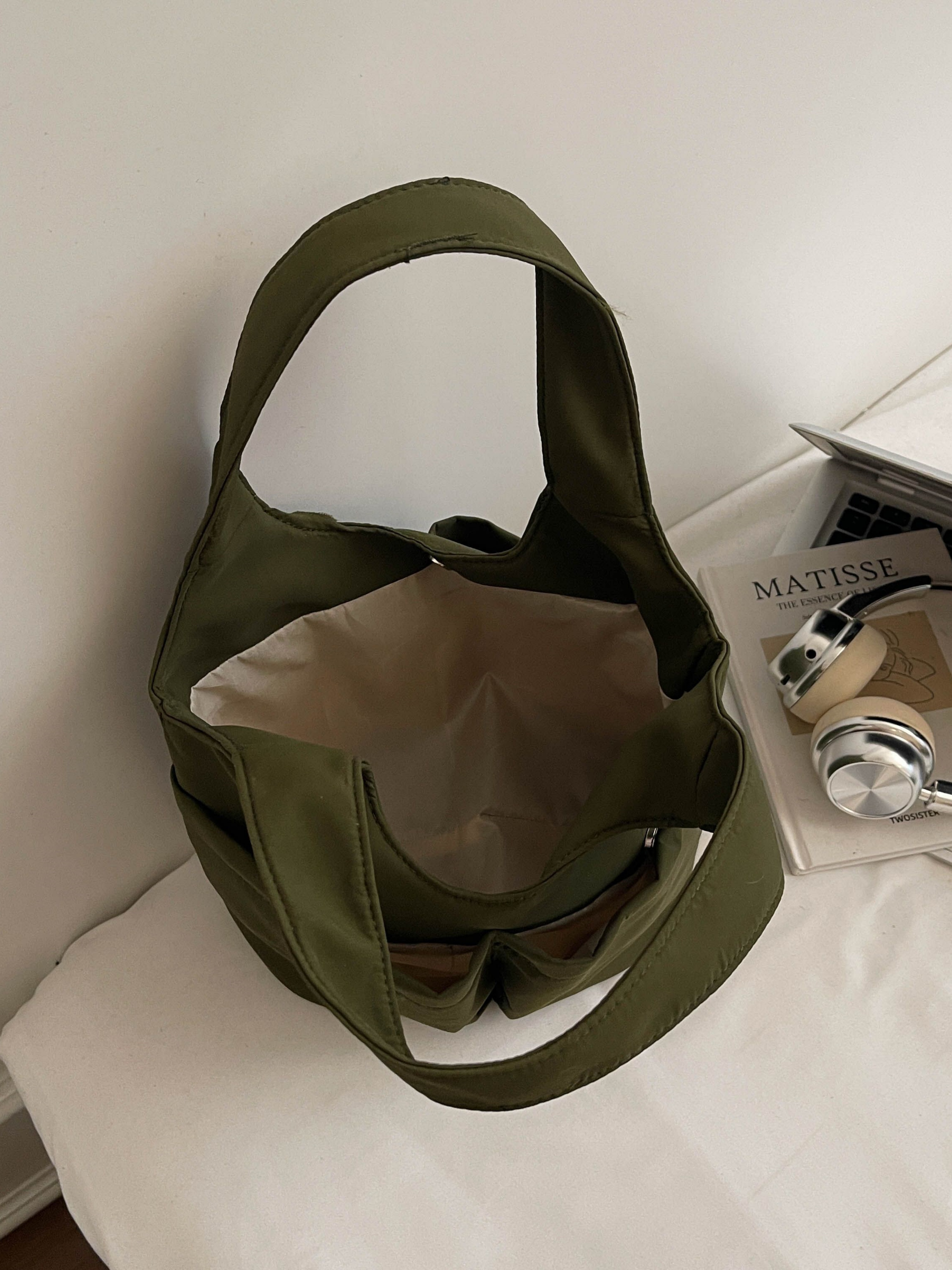 Teal Shoulder Bag with Button Closure
