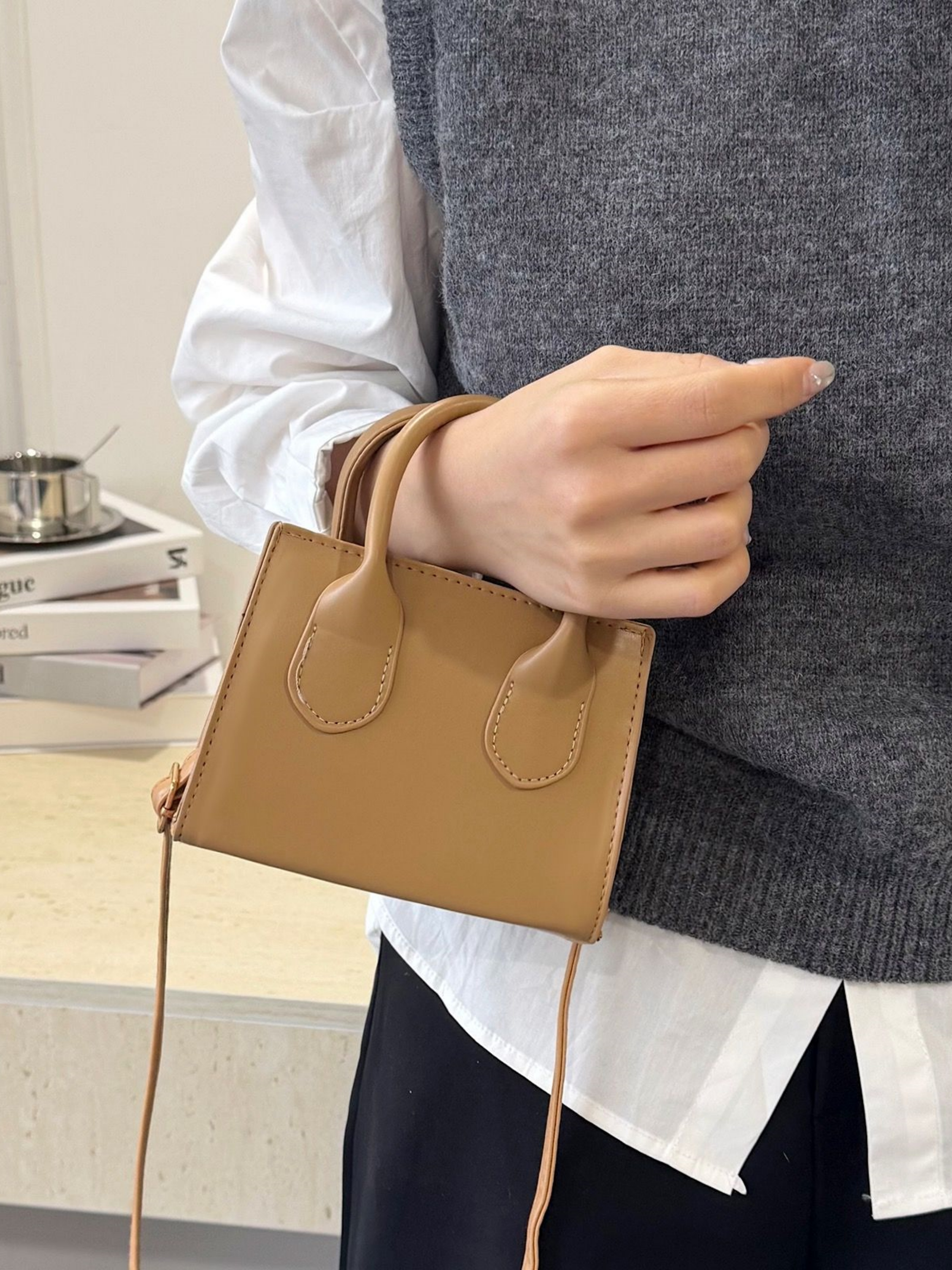 Beige Mini Shoulder Bag