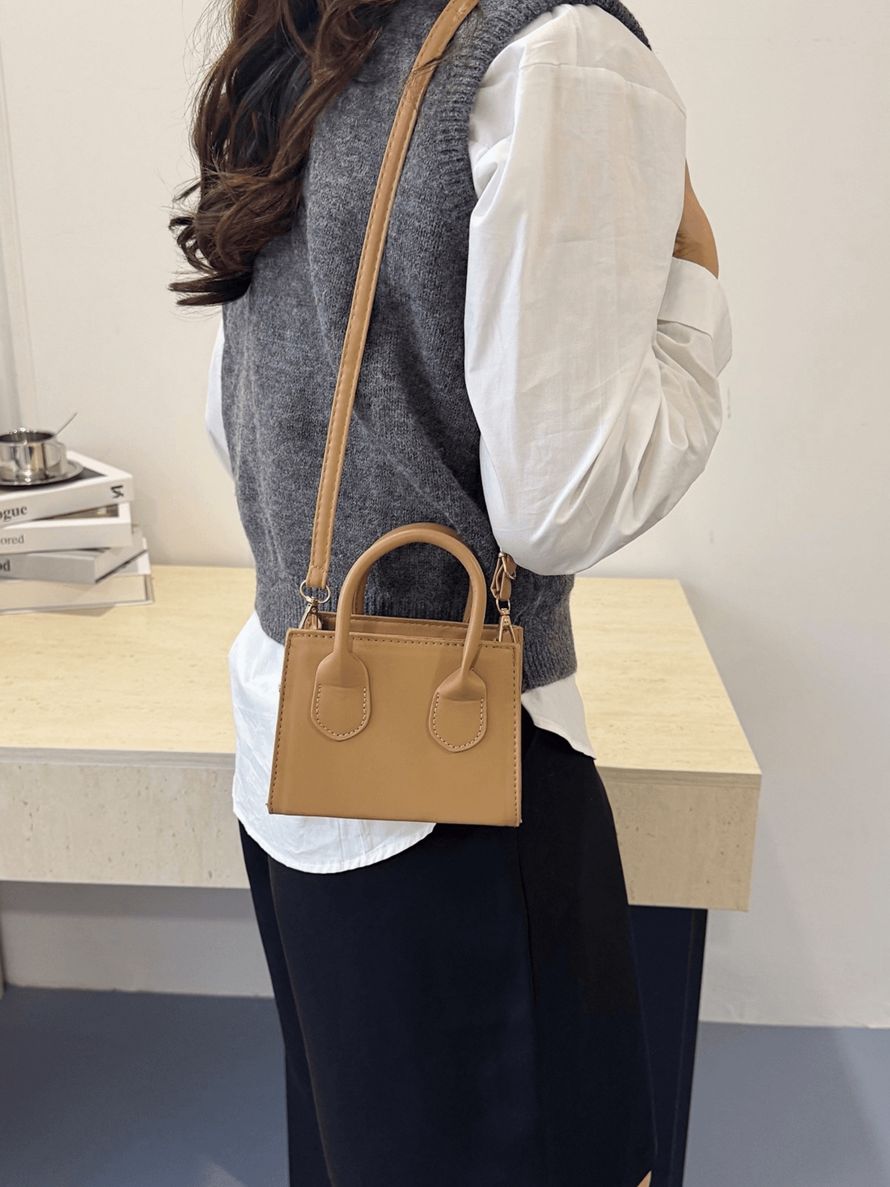 Beige Mini Shoulder Bag