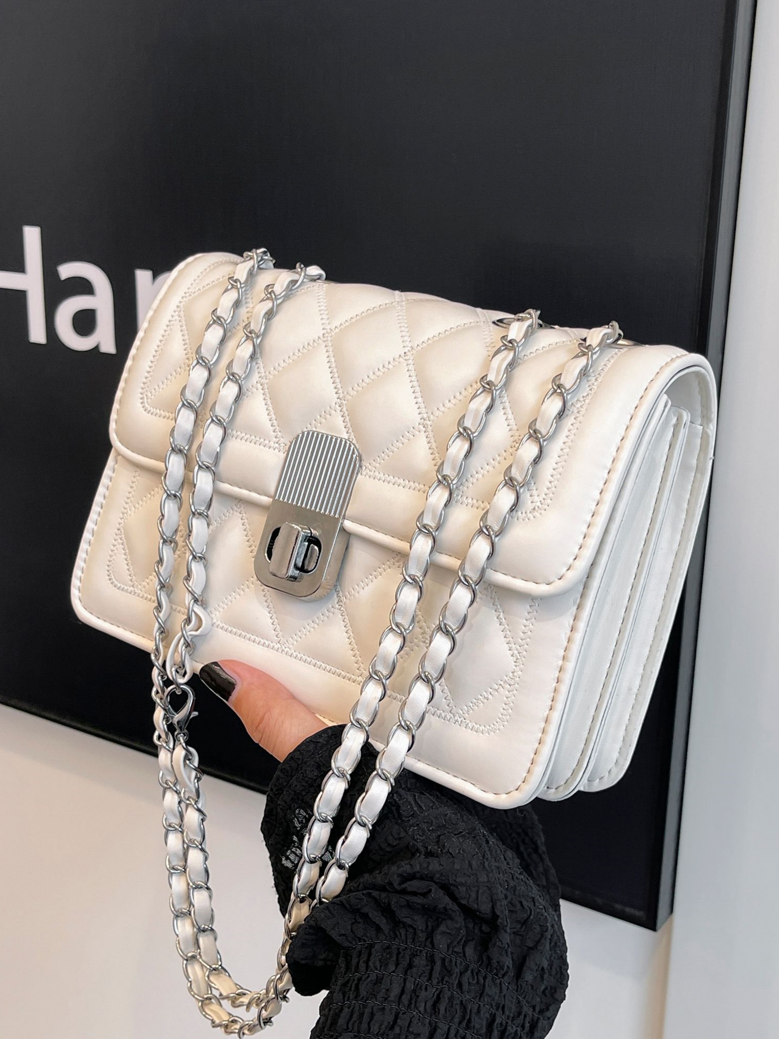White Quilted Crossbody Bag