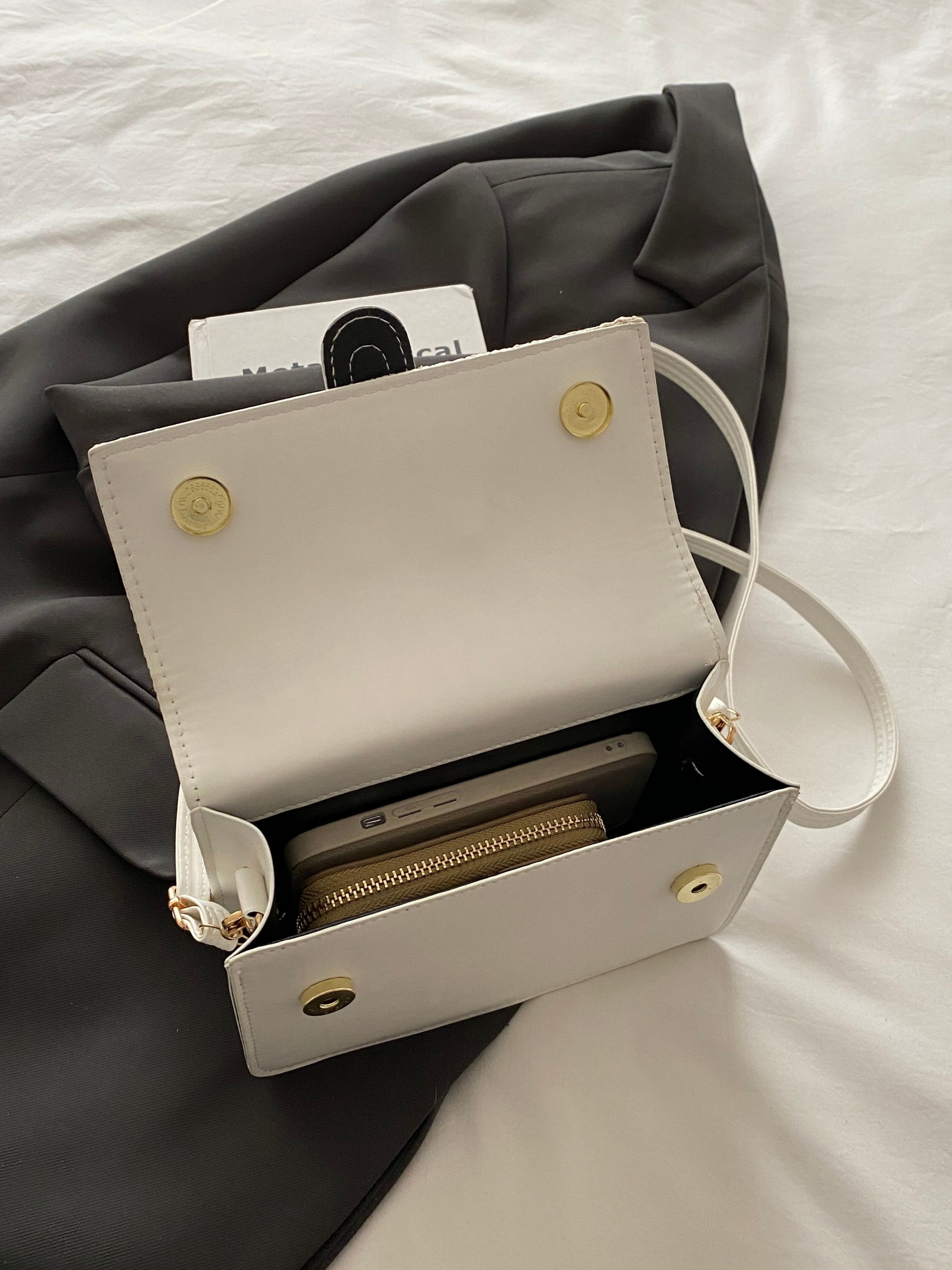 White Woven Sling Bag