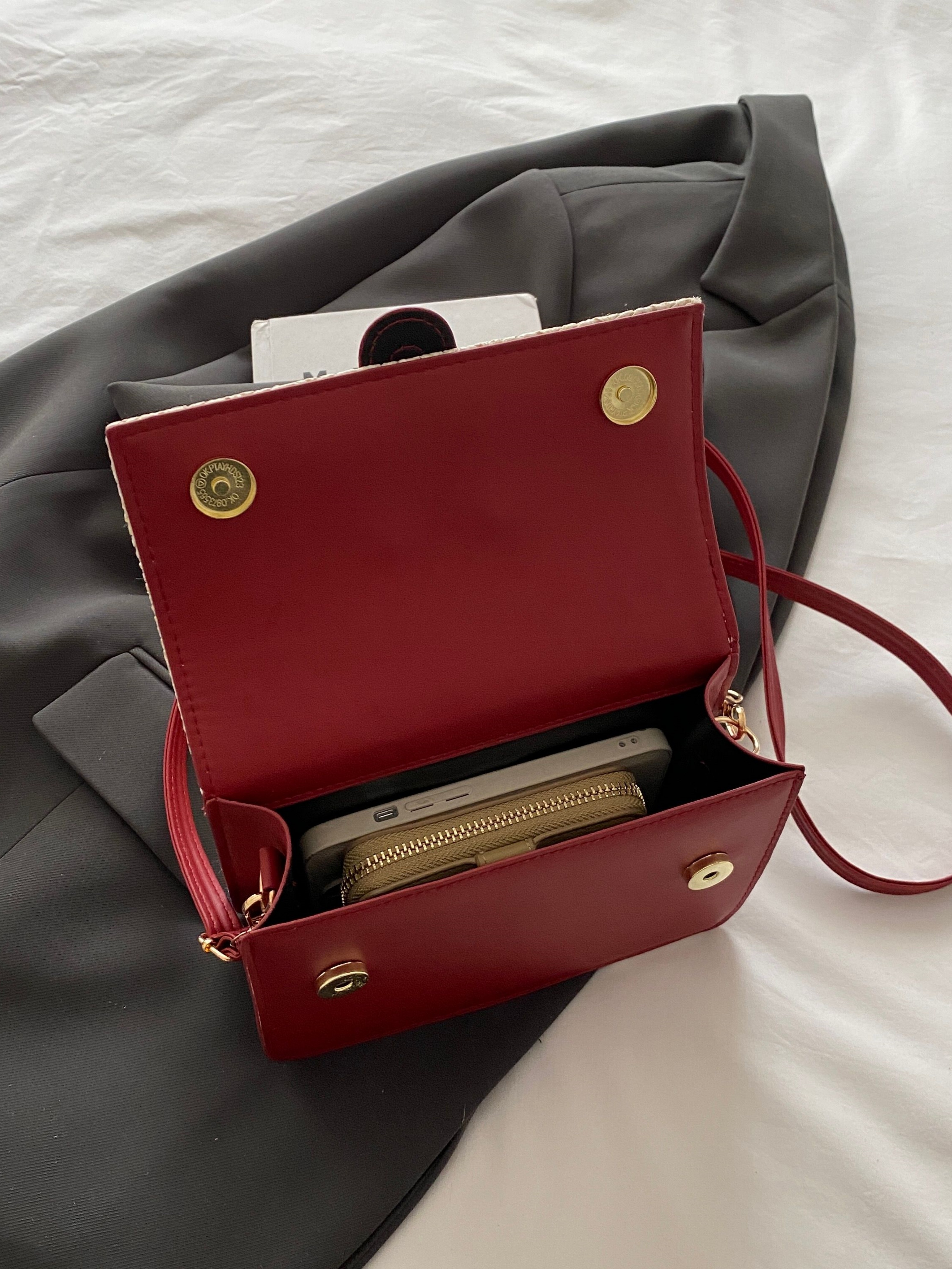 Red Woven Sling Bag