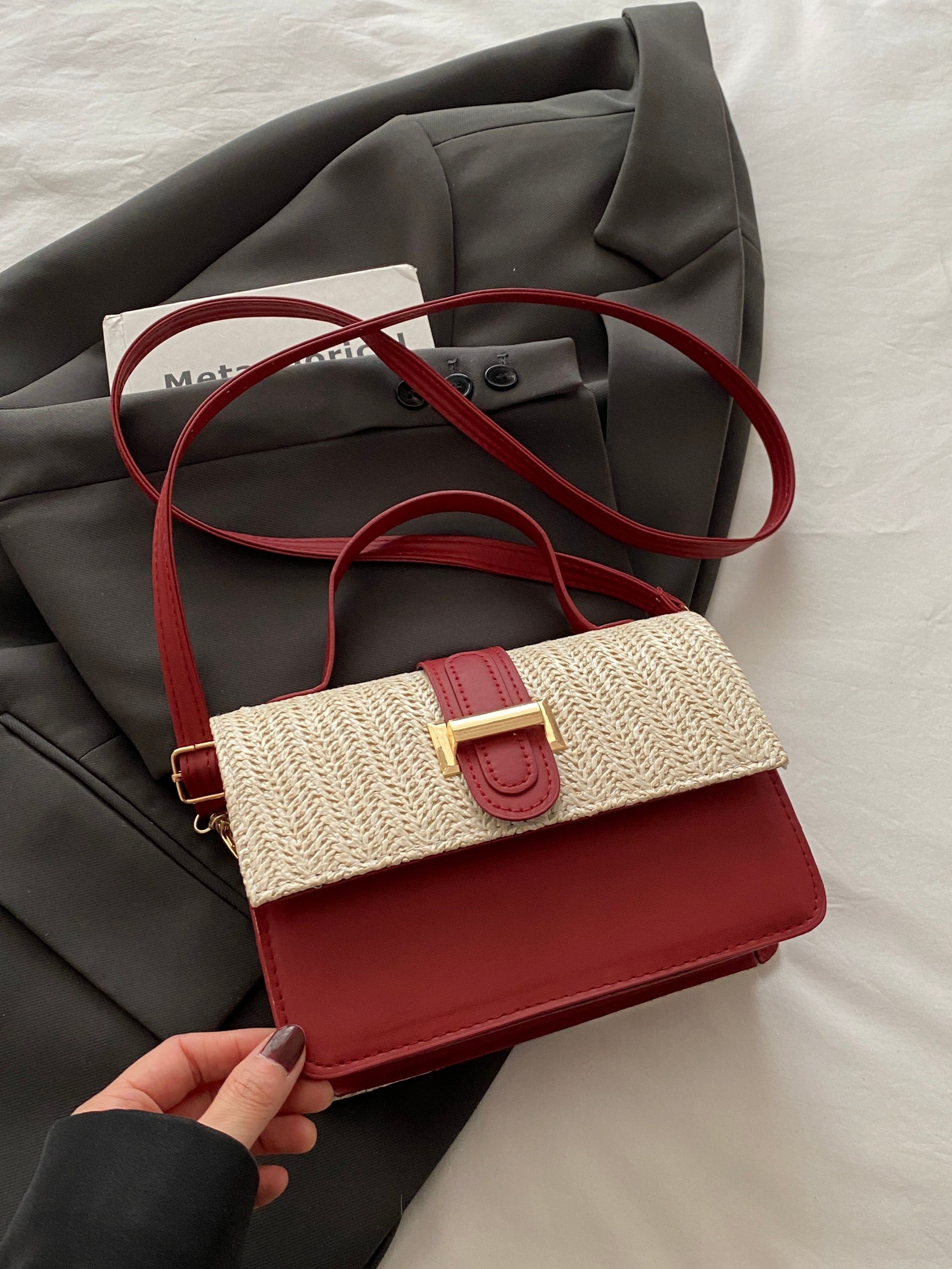 Red Woven Sling Bag