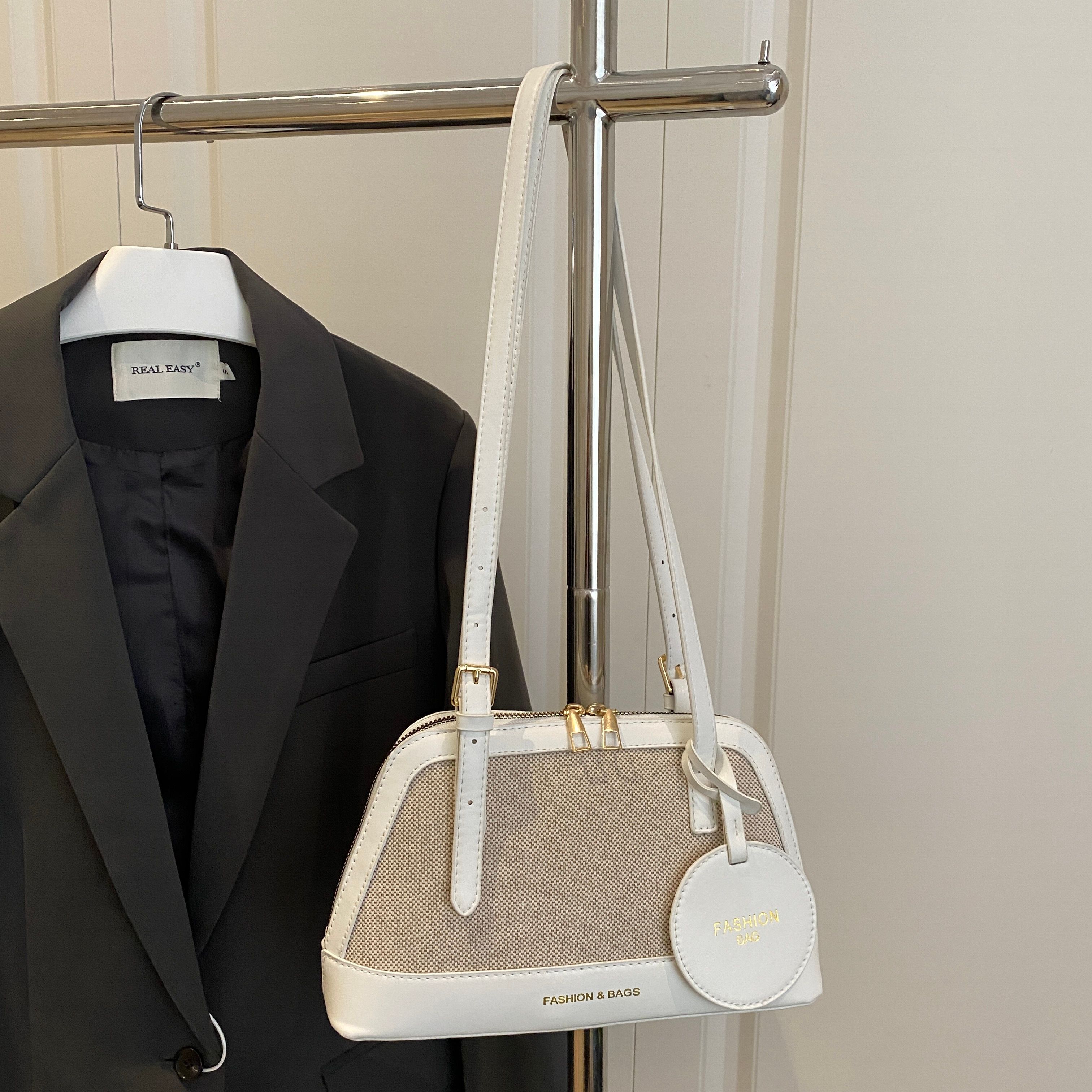 White Shoulder Bag with Adjustable Strap