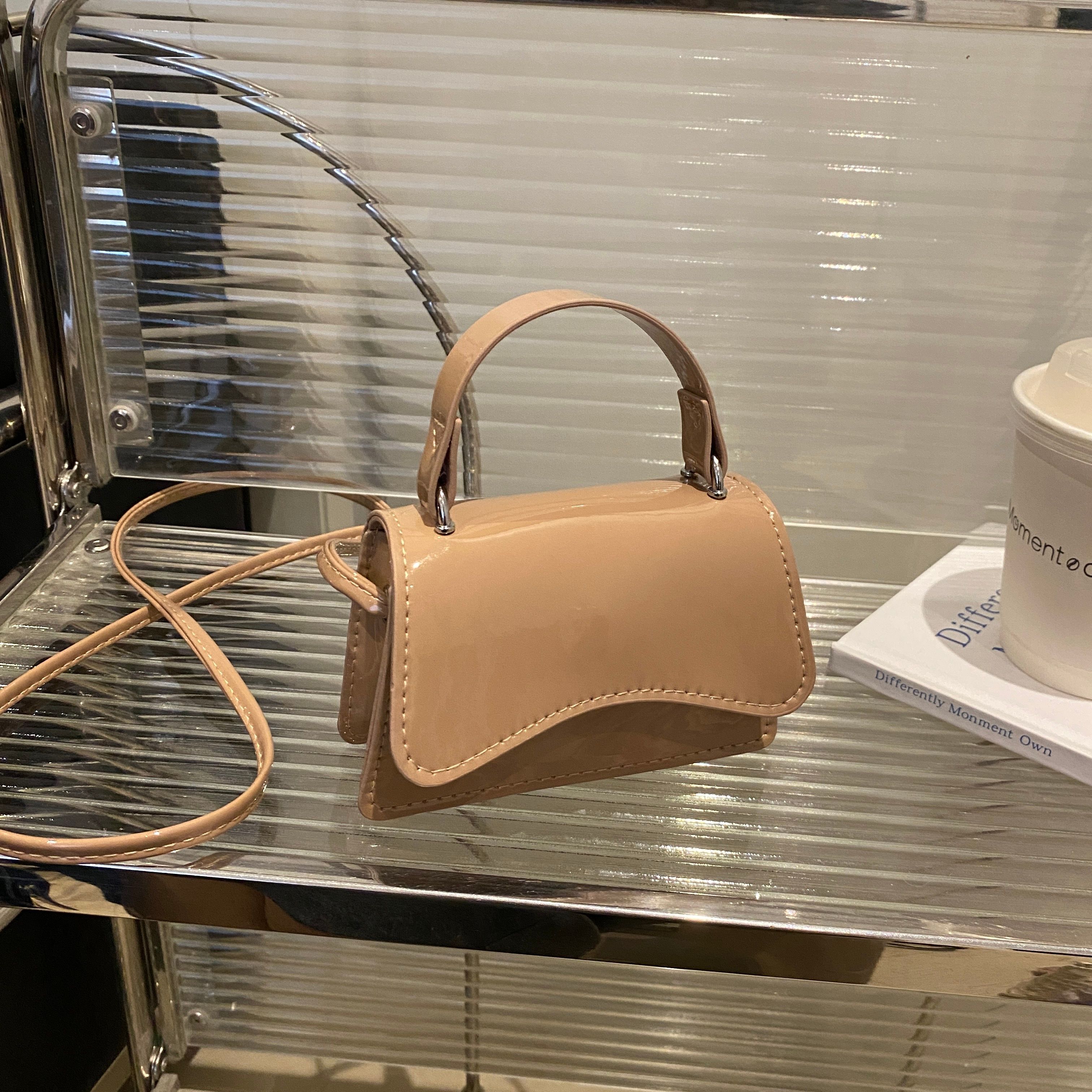 Khaki Crossbody Bag with Adjustable Strap