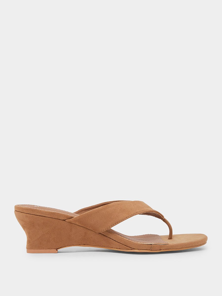 Suede Look Heel Sandals
