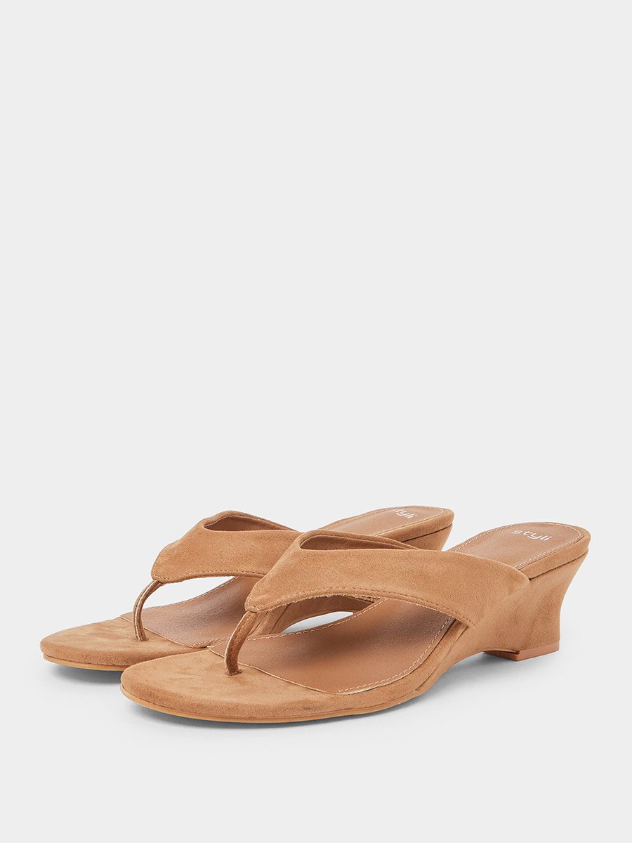 Suede Look Heel Sandals