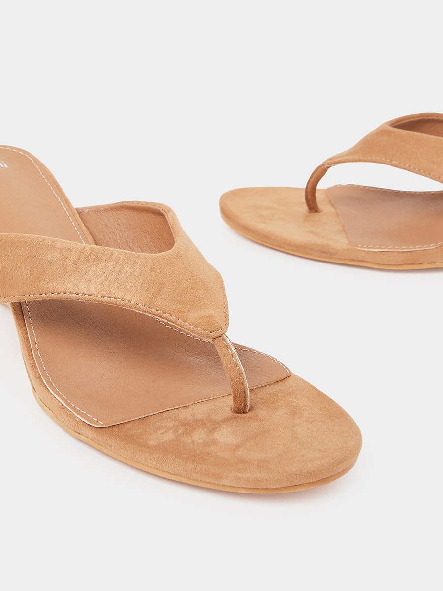 Suede Look Heel Sandals