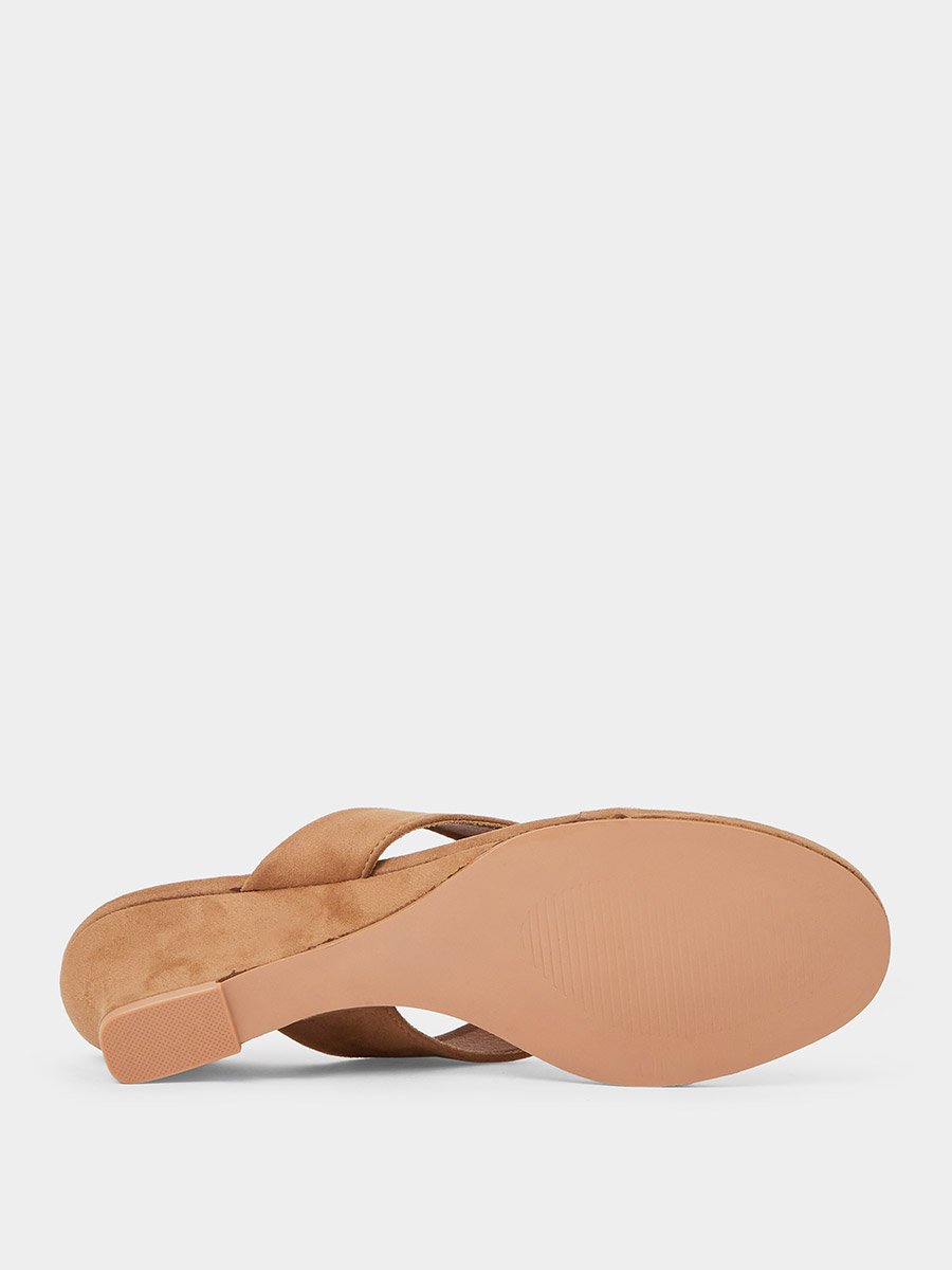 Suede Look Heel Sandals
