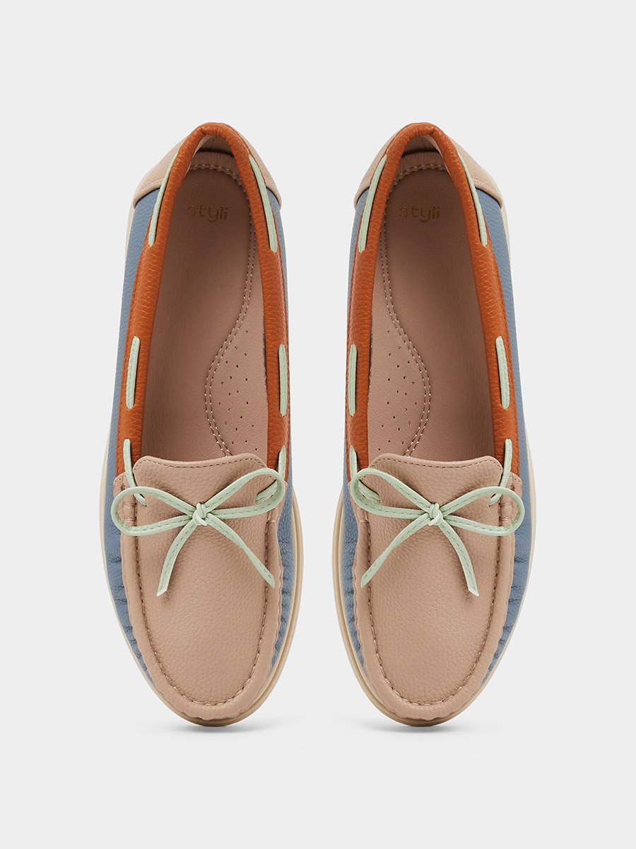 Color Block Bow Detail Shoes