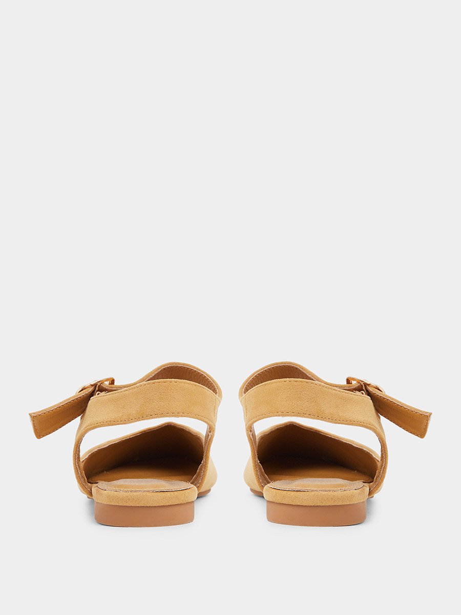 Brown Plain Round Toe Shoes with Buckle
