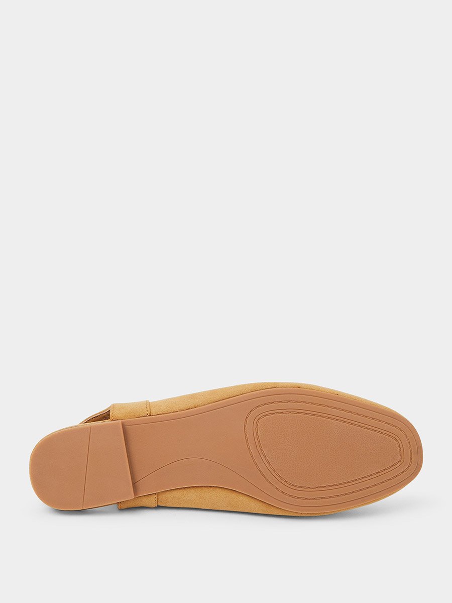 Brown Plain Round Toe Shoes with Buckle