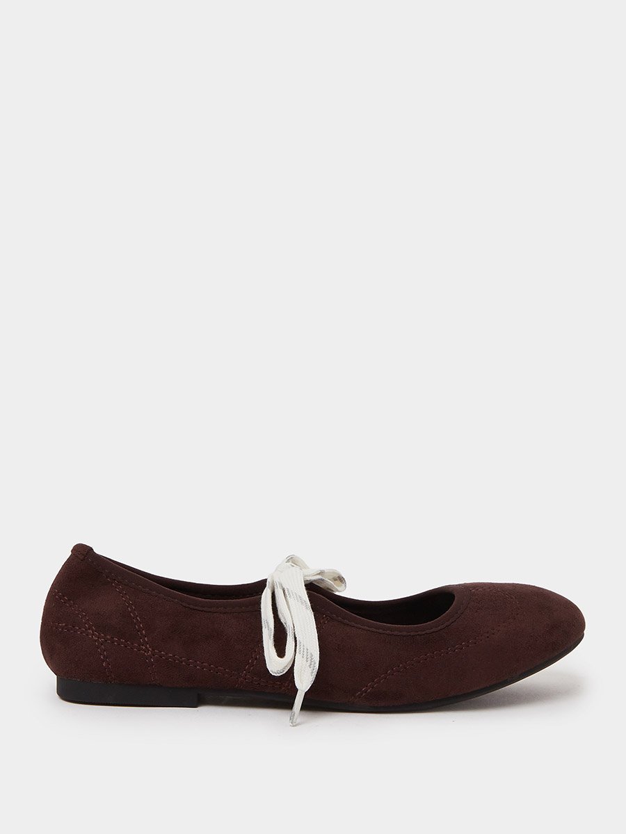 Brown Lace-Up Detail Sneakerina
