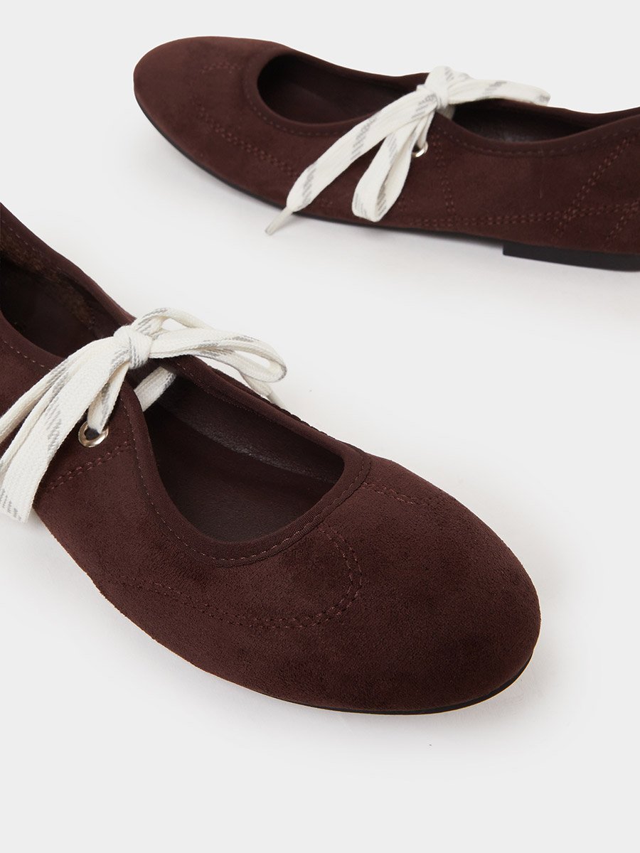 Brown Lace-Up Detail Sneakerina