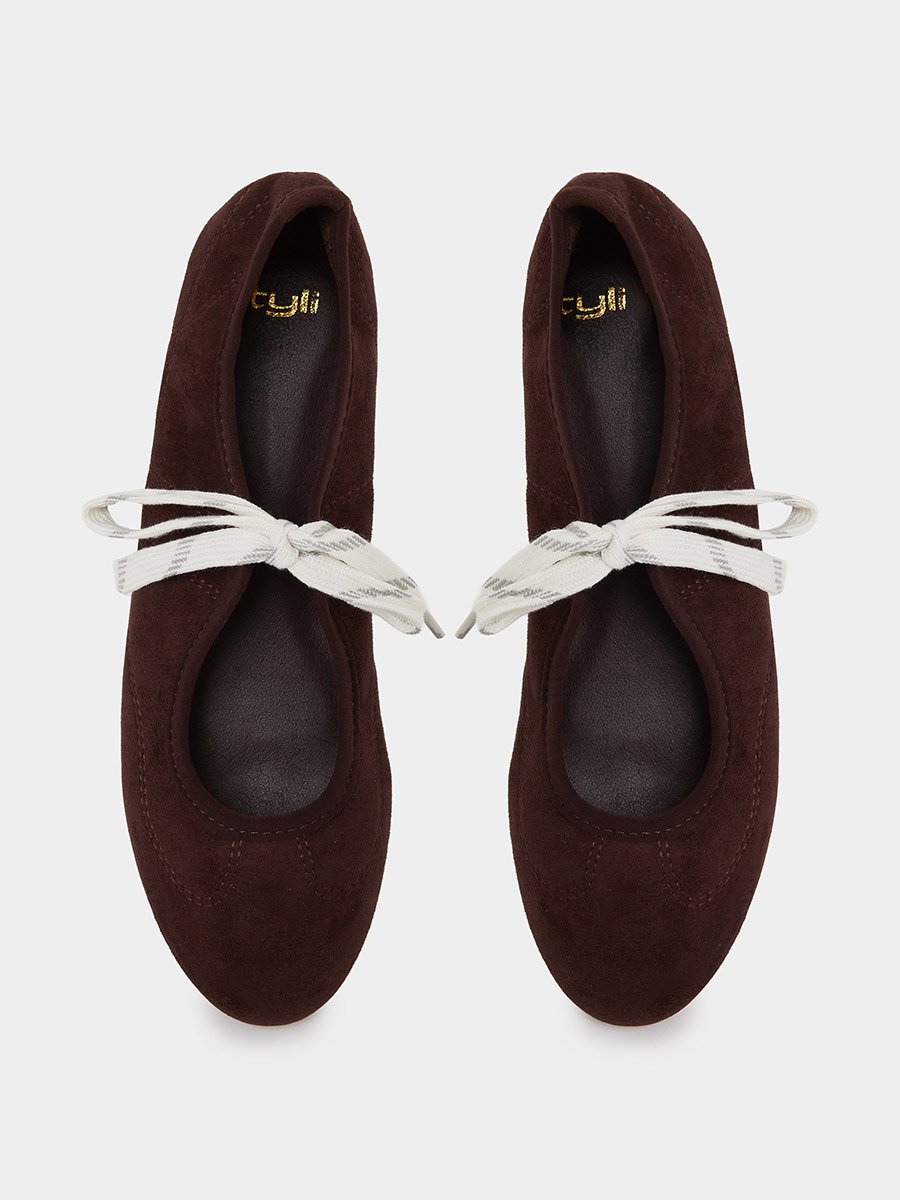 Brown Lace-Up Detail Sneakerina