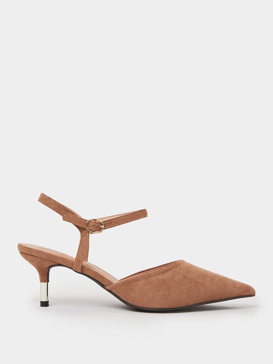 Beige Ankle Strap Formal Shoes
