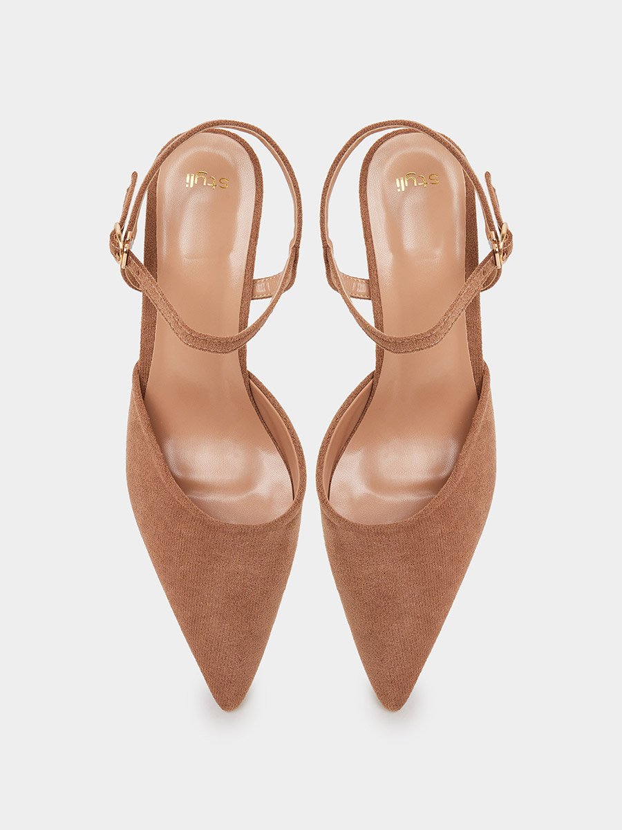 Beige Ankle Strap Formal Shoes