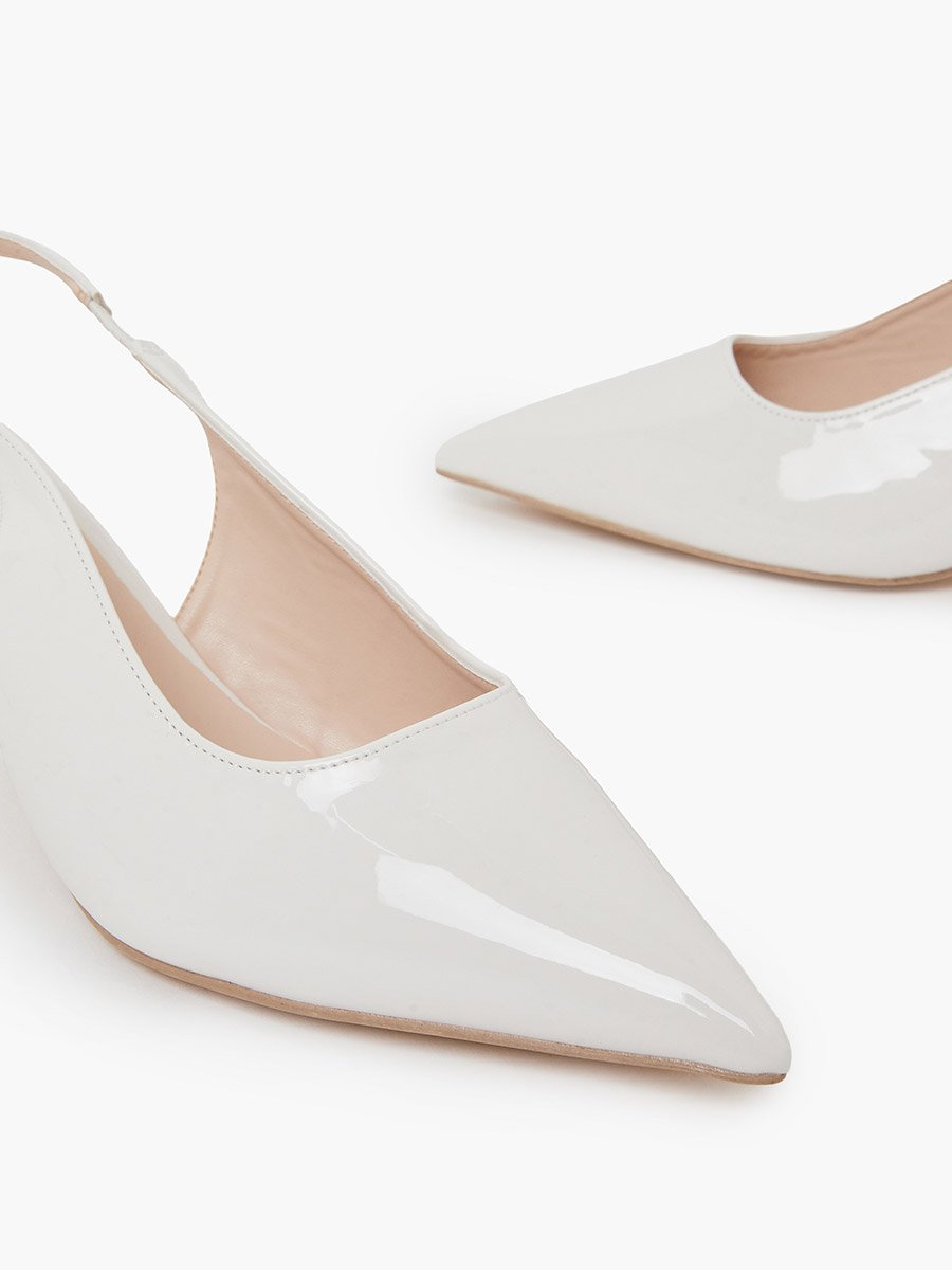 Off White Classic Slingback Pumps