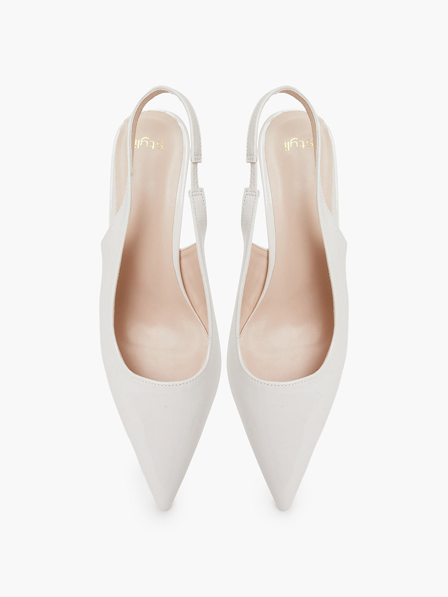 Off White Classic Slingback Pumps
