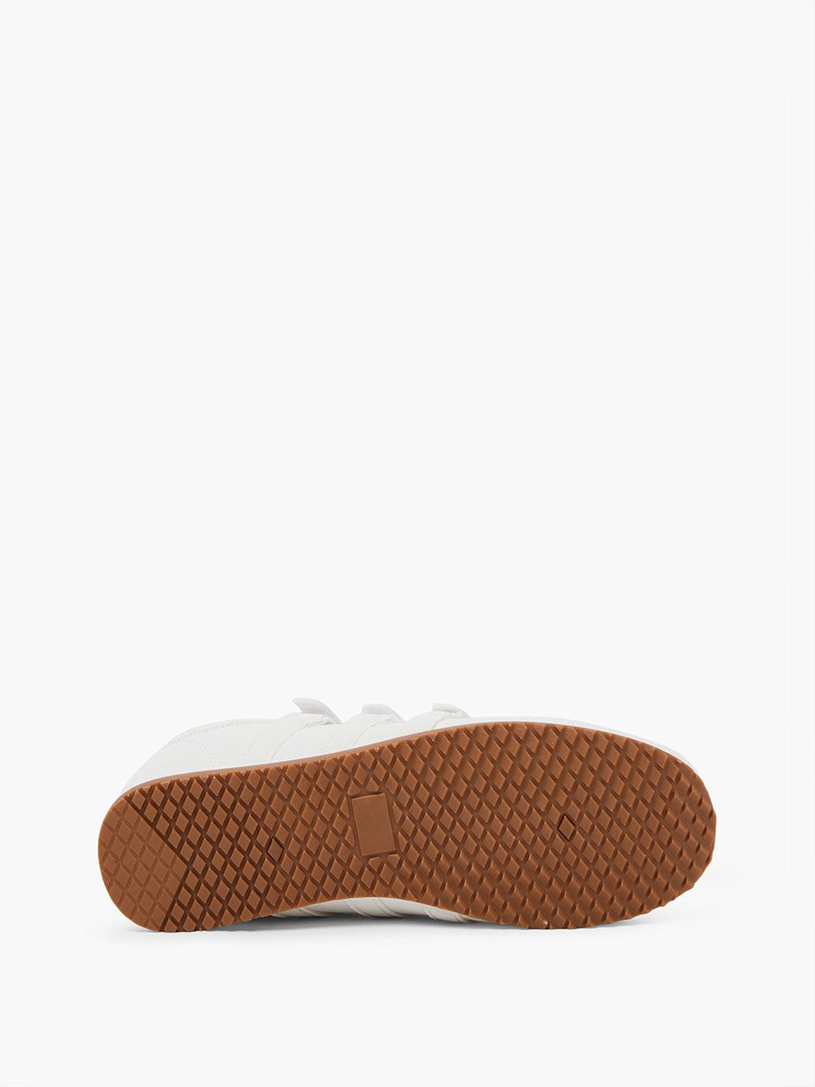 White Velcro Strap Sneakers